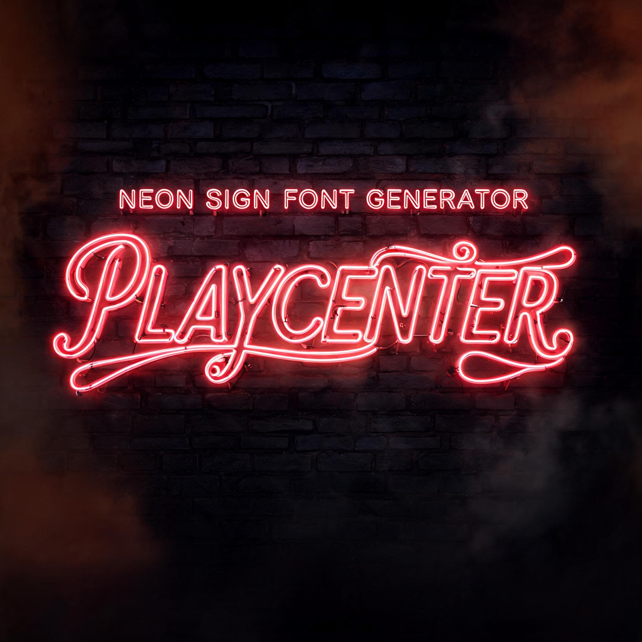 "PLAYCENTER" — Neon Sign | AI Text Effect Generator