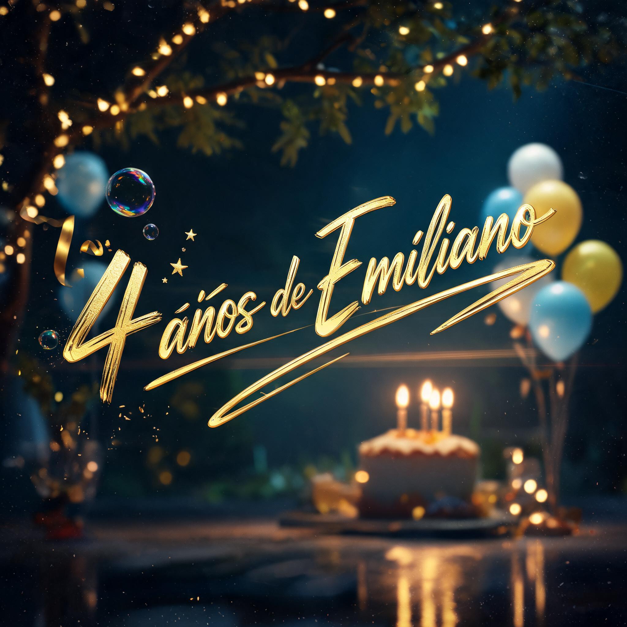 "4 años de Emiliano" — Cinematic | AI Text Effect Generator