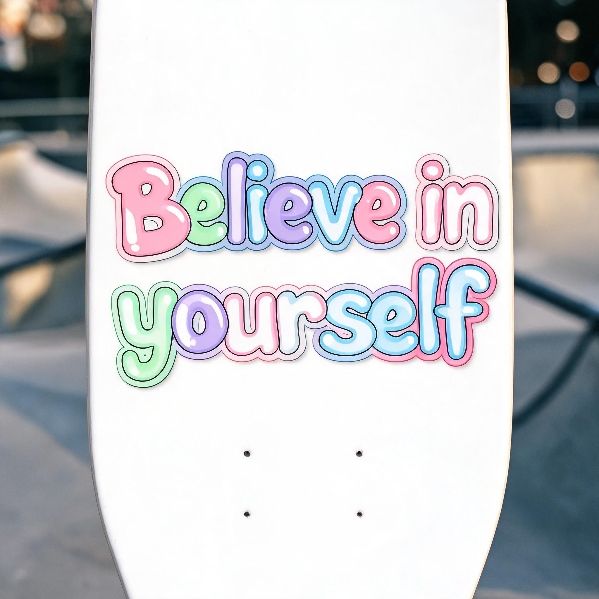 "Believe in yourself" — 3d Bold Inflated | AI Text Effect Generator
