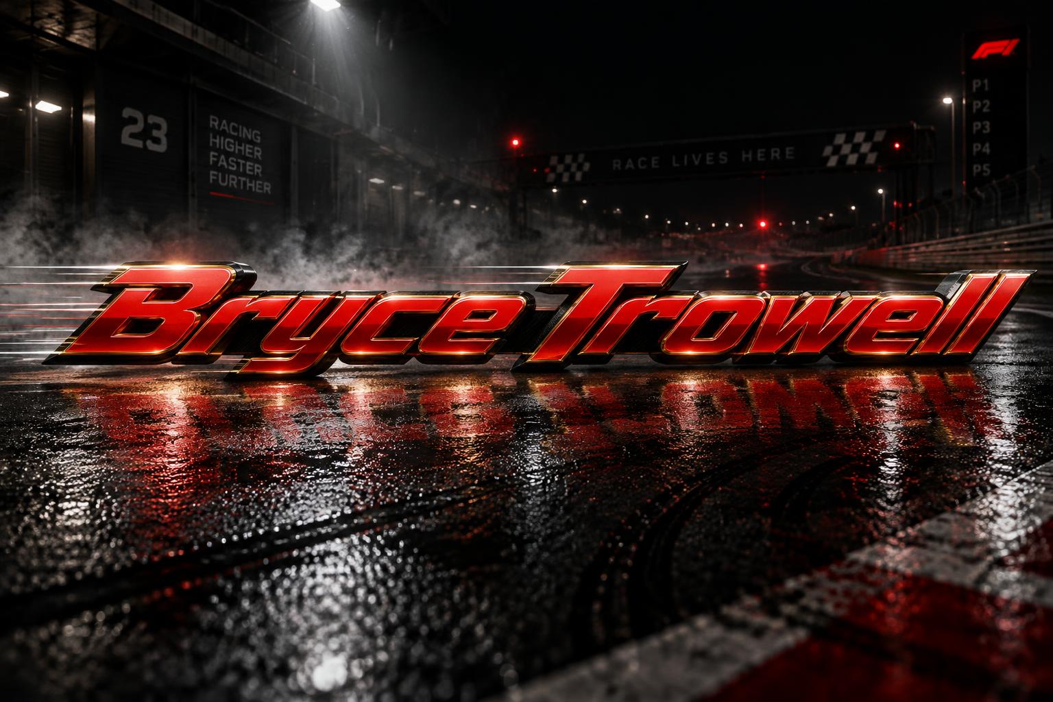 "Bryce Trowell" — Racing | AI Text Effect Generator