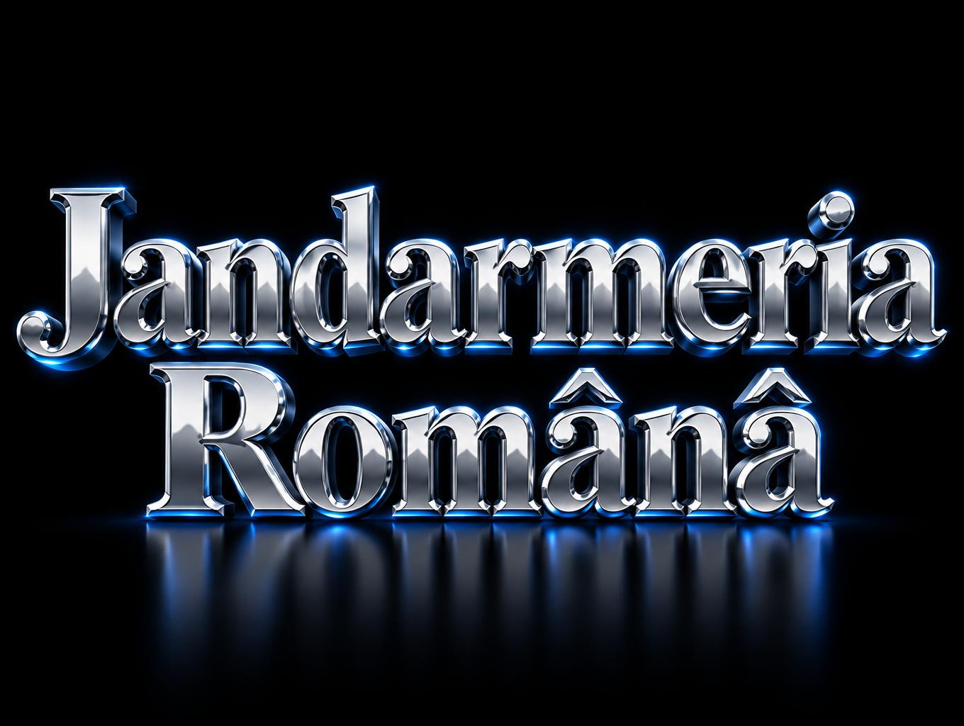 "Jandarmeria Română" — Chrome Metal 3d | AI Text Effect Generator