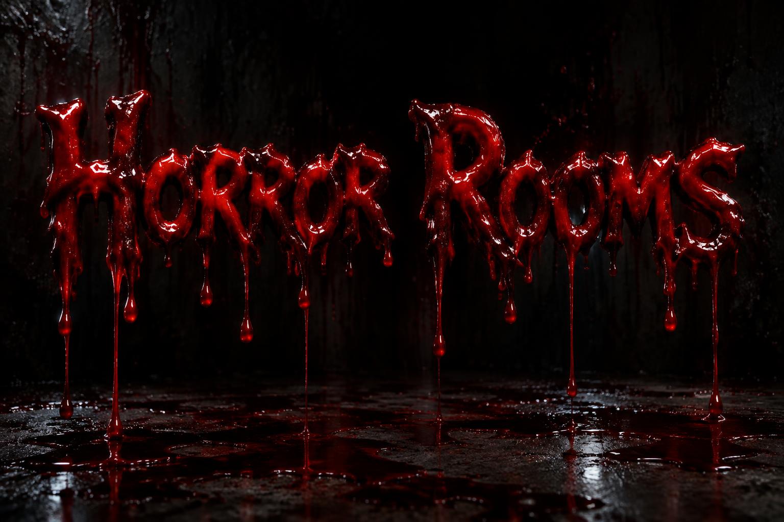 "Horror Rooms" — Drip Font Blood | AI Text Effect Generator