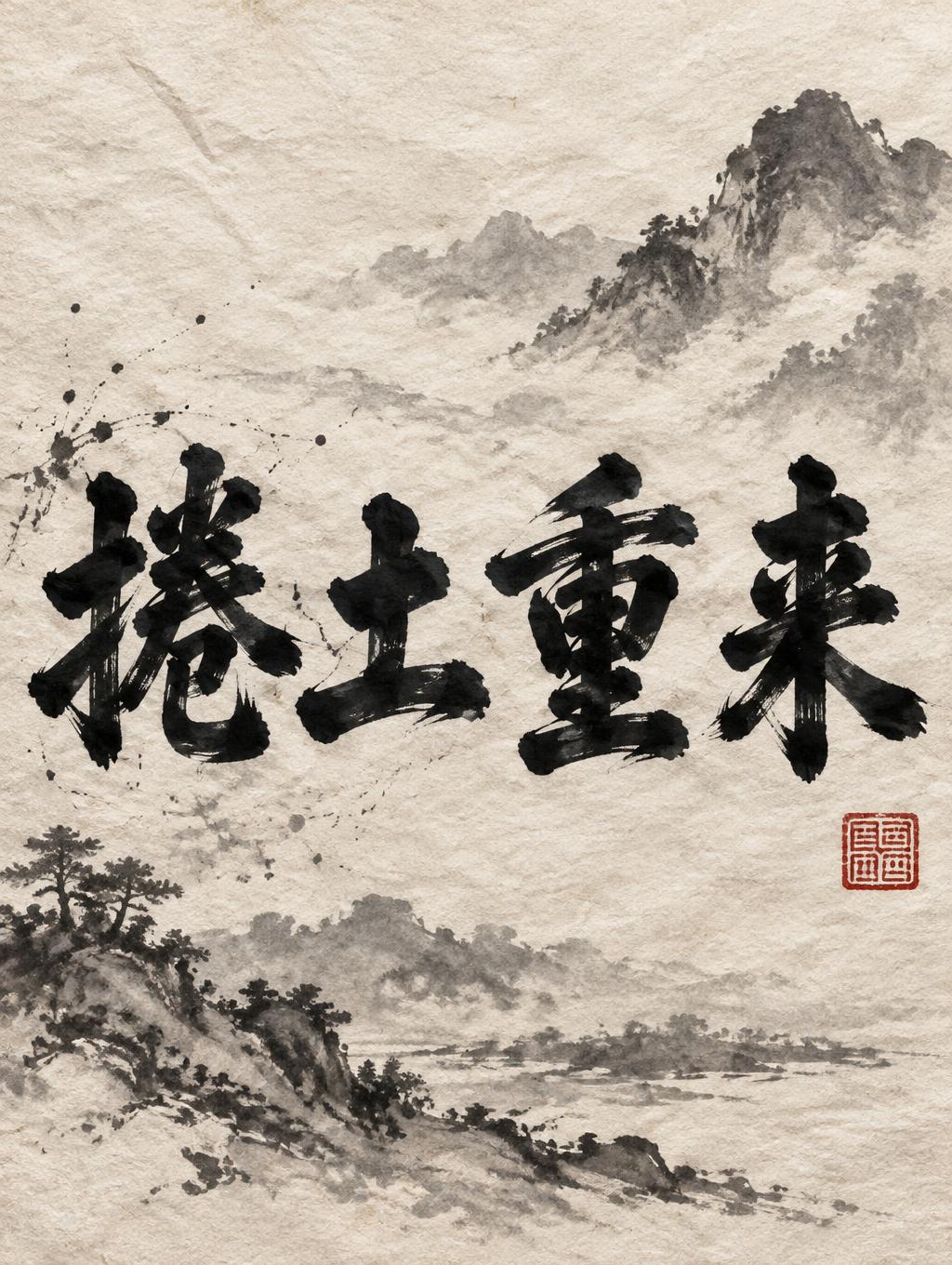 "捲土重来" — Brush Chinese Ink | AI Text Effect Generator