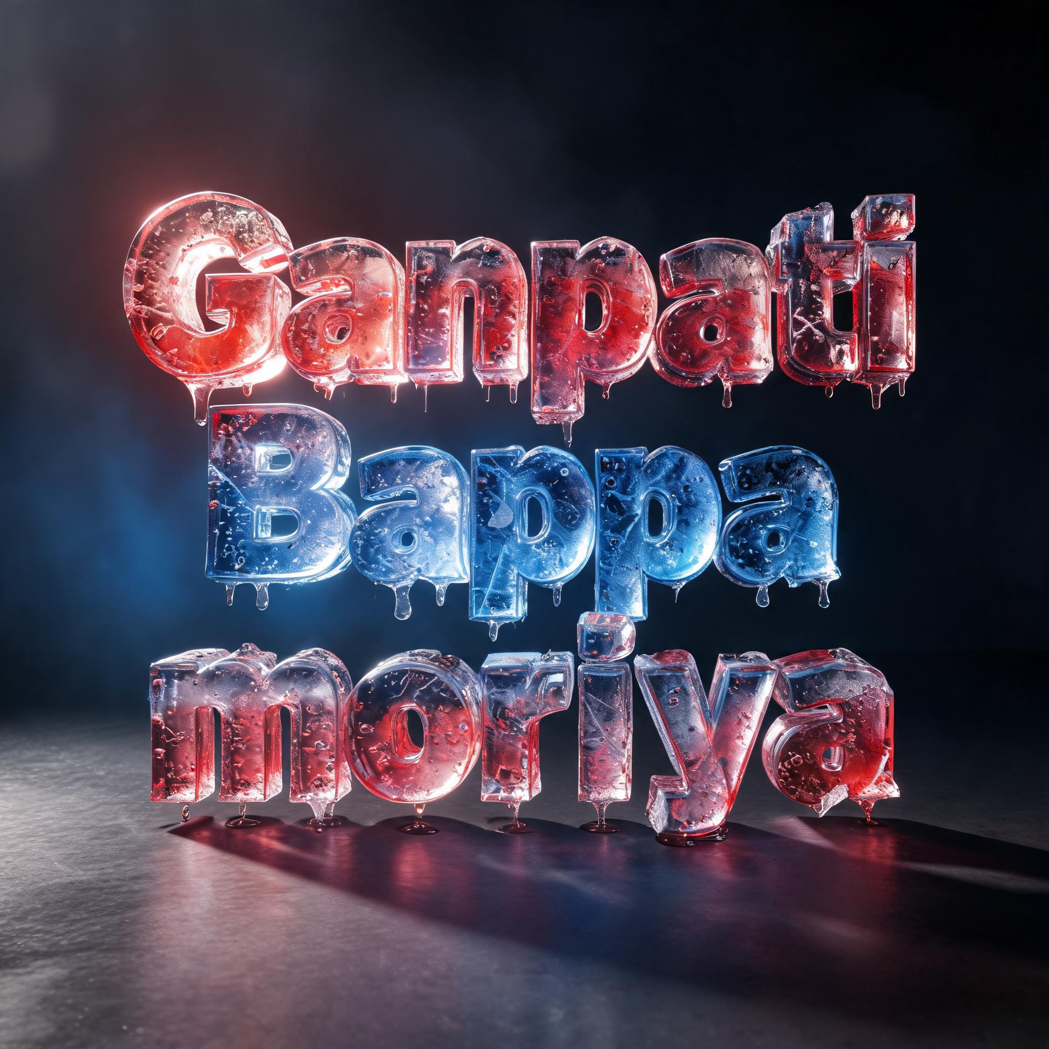 "Ganpati Bappa moriya" — 3d Bold | AI Text Effect Generator