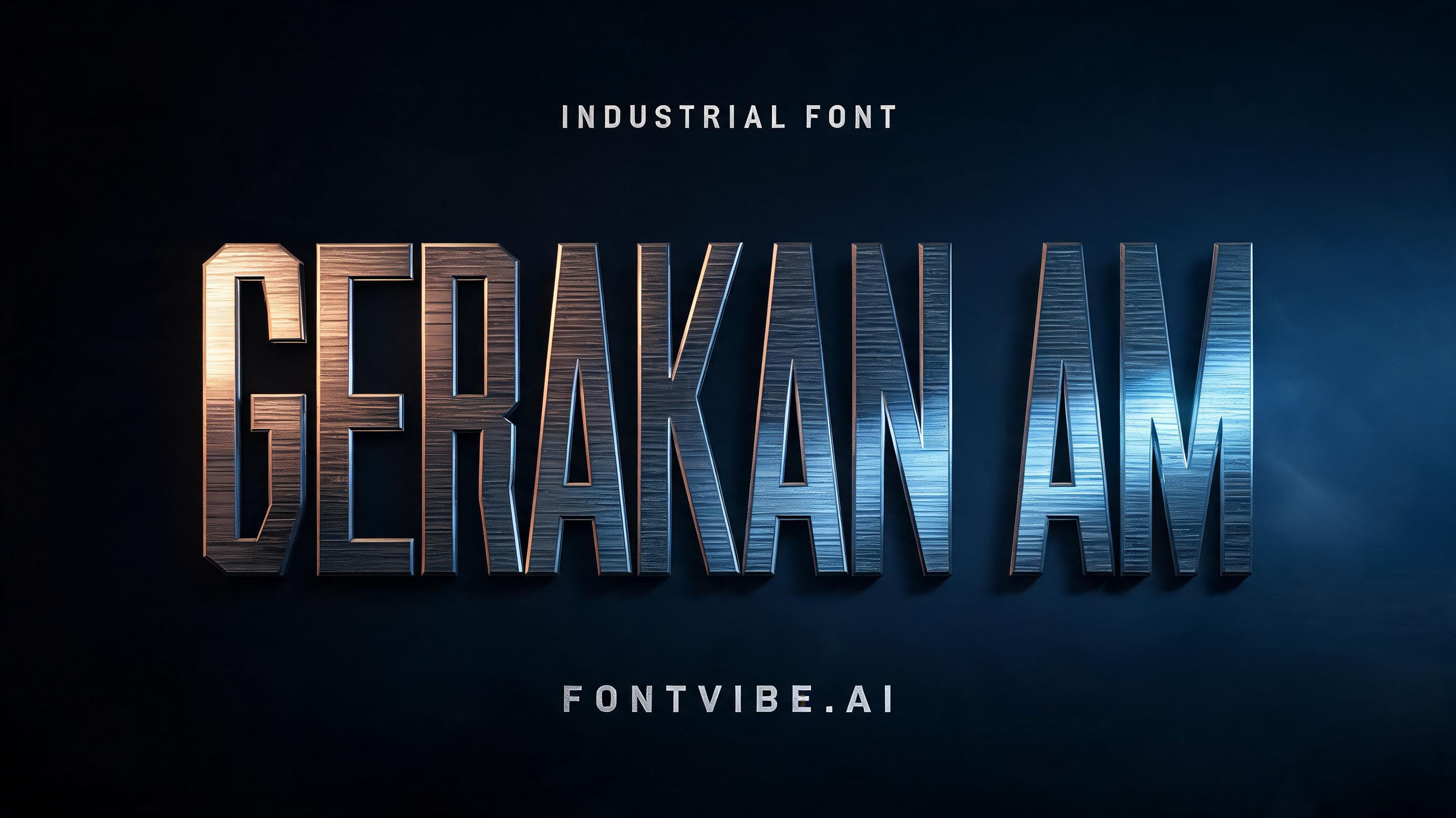 "GERAKAN AM" — Metallic | AI Text Effect Generator