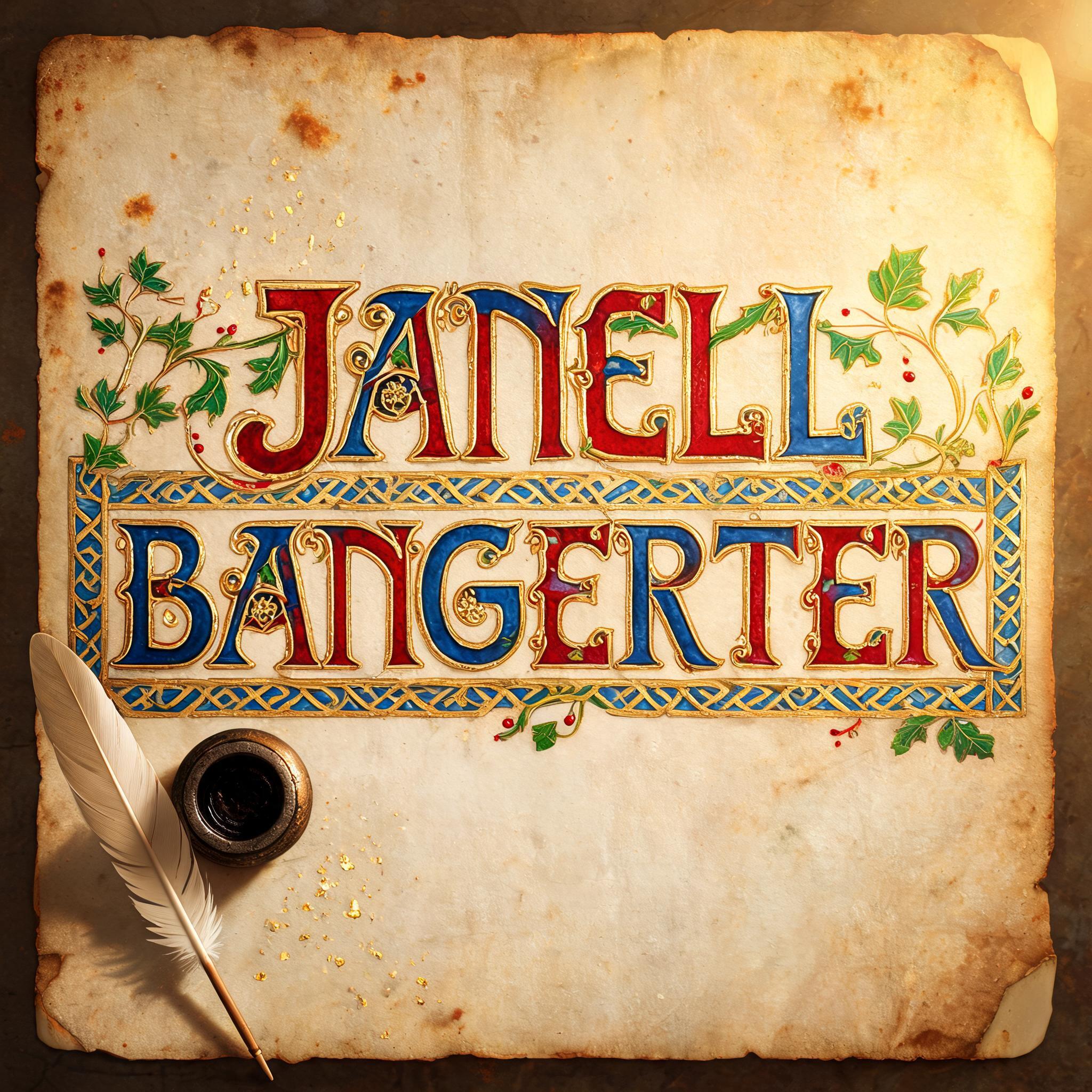 "Janell bangerter " — Medieval | AI Text Effect Generator