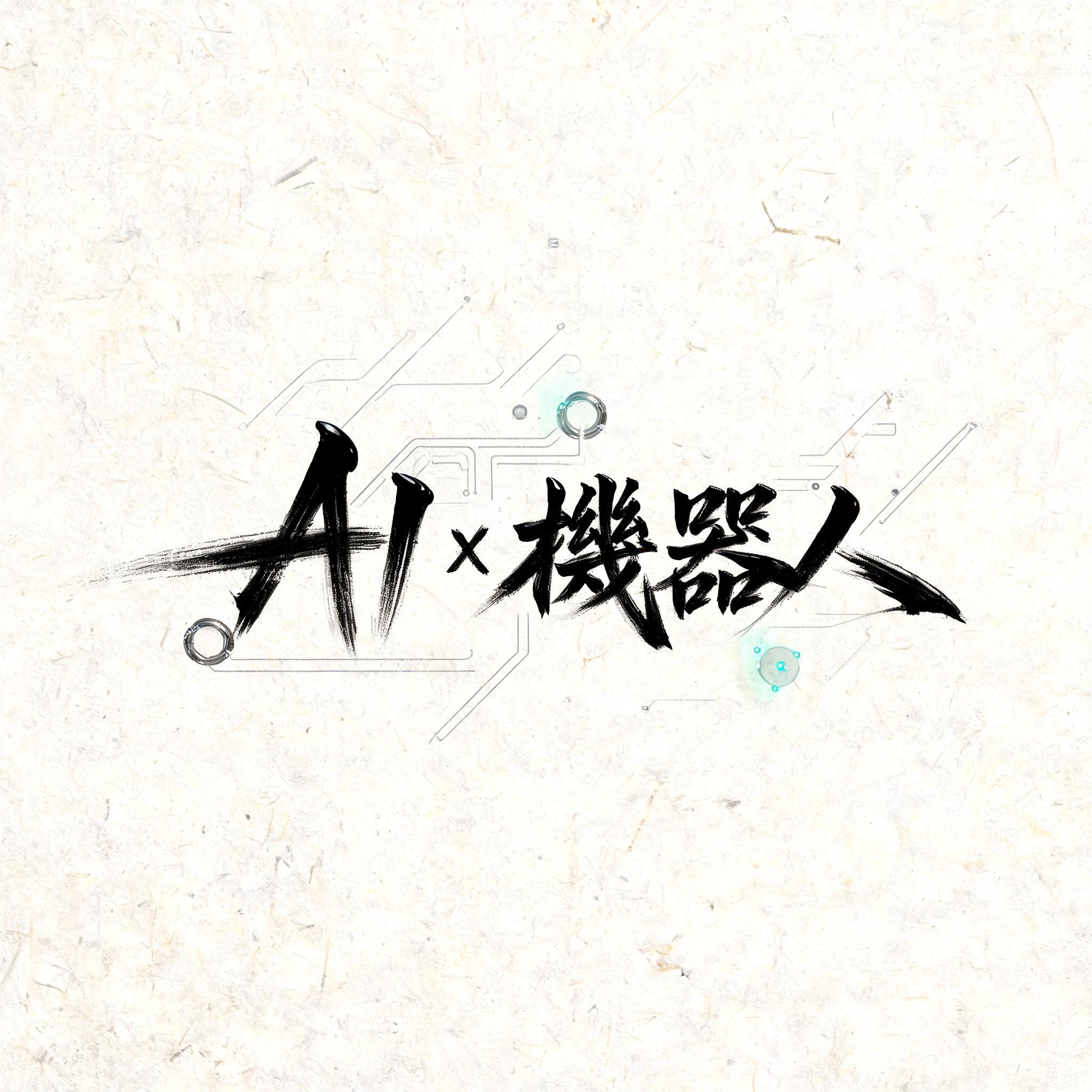 "AI x 機器人" — Brush Stroke | AI Text Effect Generator