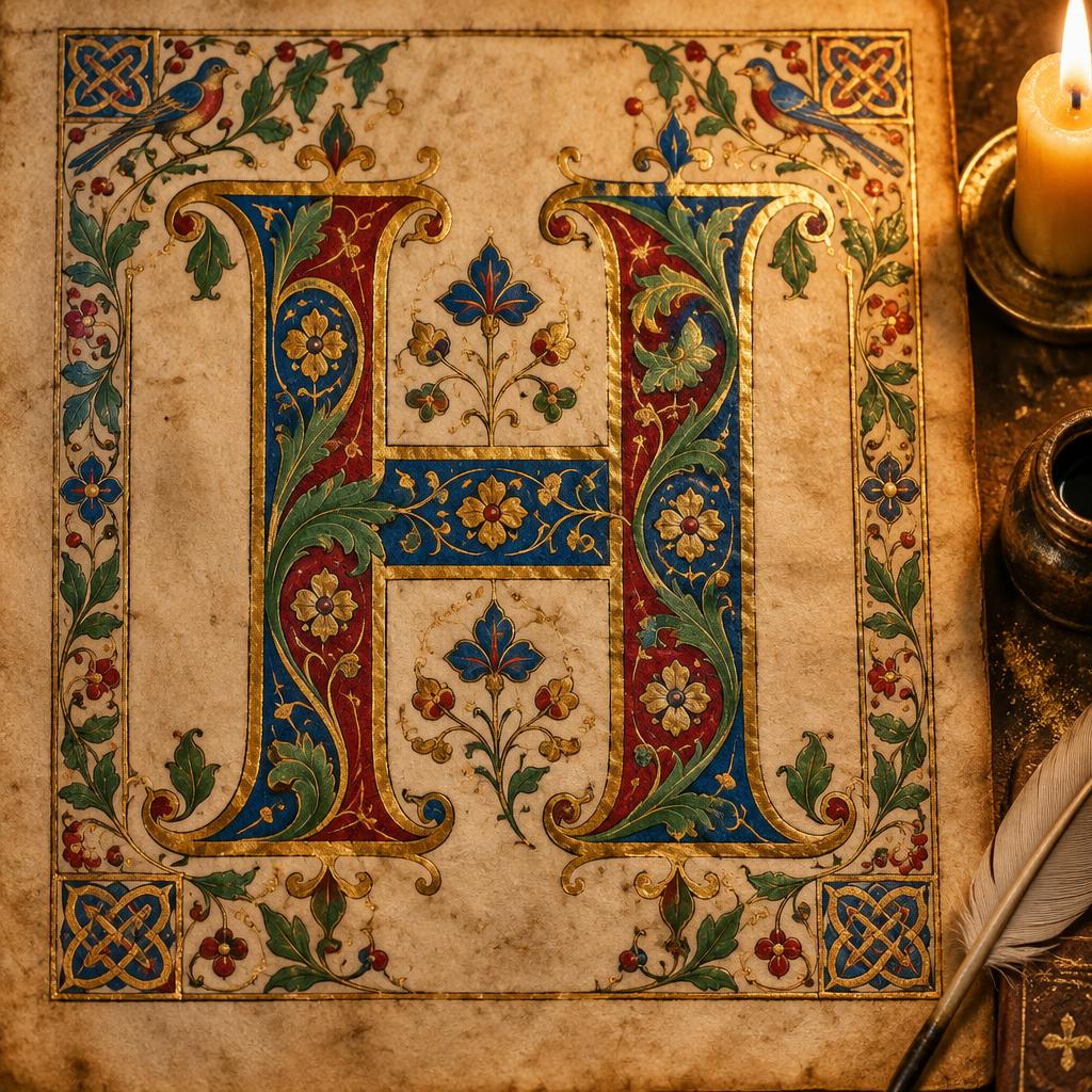 "H" — Medieval | AI Text Effect Generator