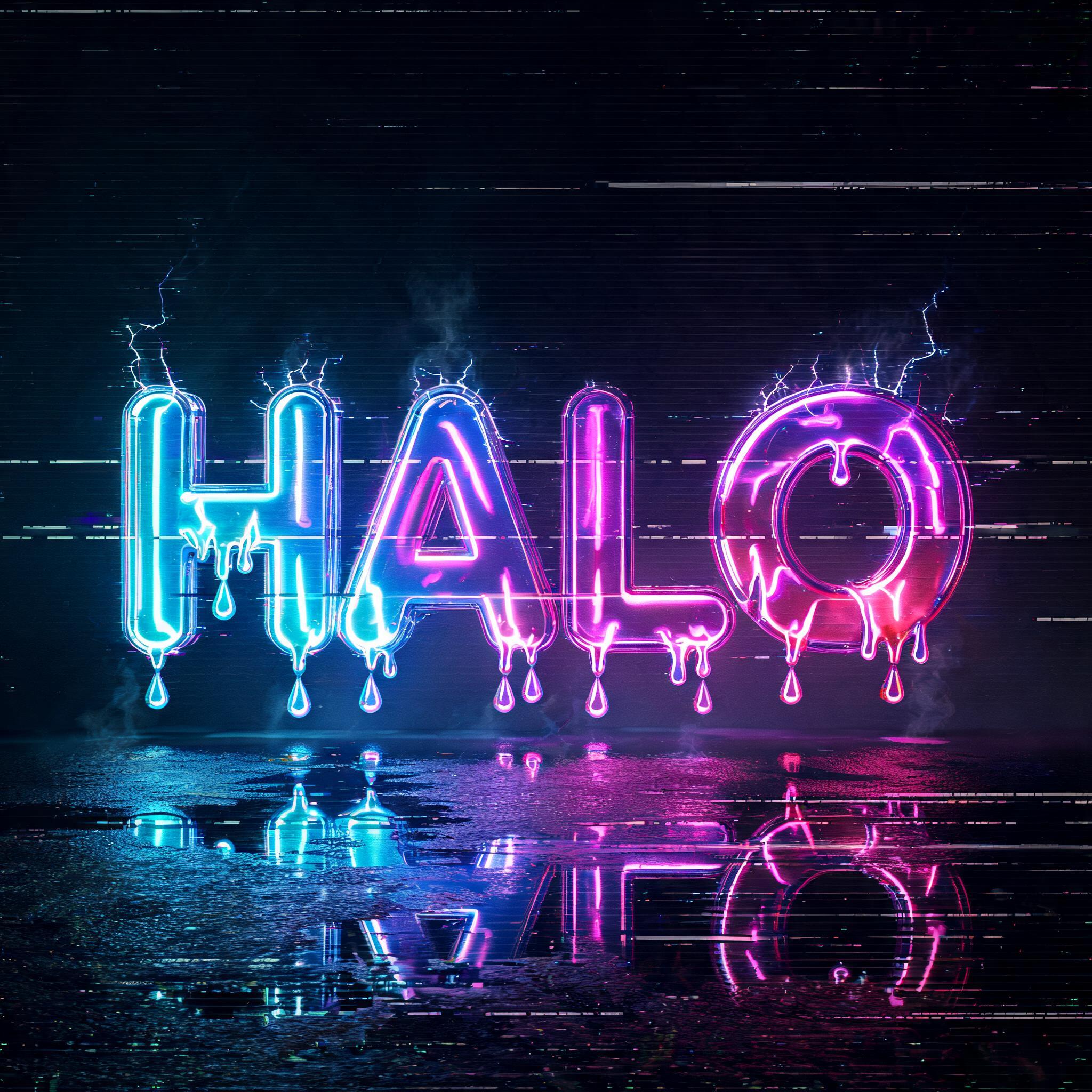 "halo" — Cyberpunk | AI Text Effect Generator