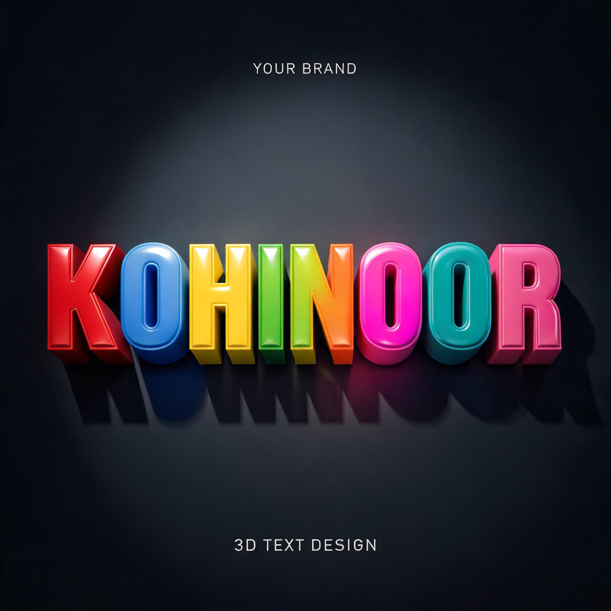 "KOHINOOR" — 3d Bold | AI Text Effect Generator