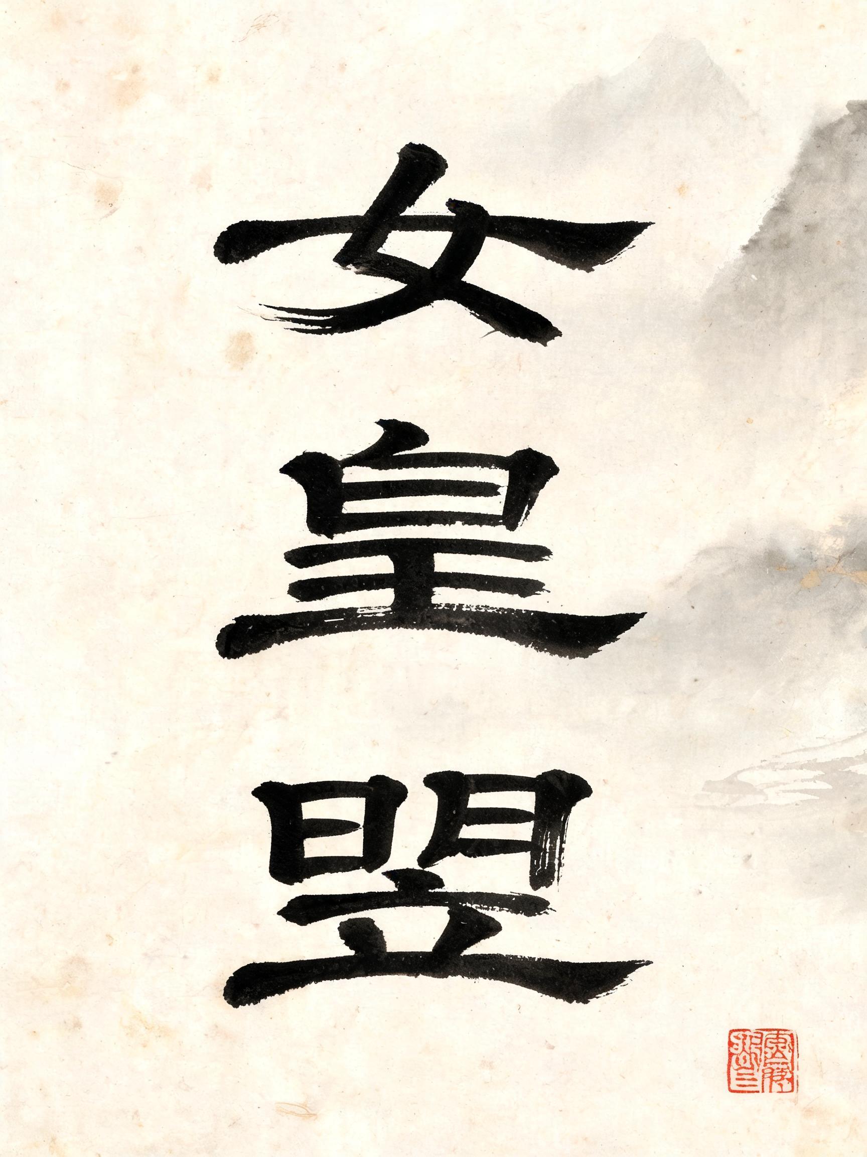 "女皇曌" — Brush Chinese Ink | AI Text Effect Generator