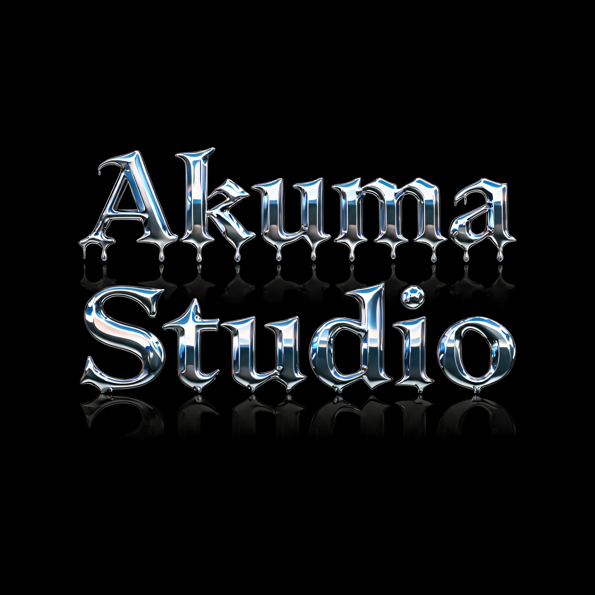 "Akuma Studio" — Cyberpunk Chrome text effect