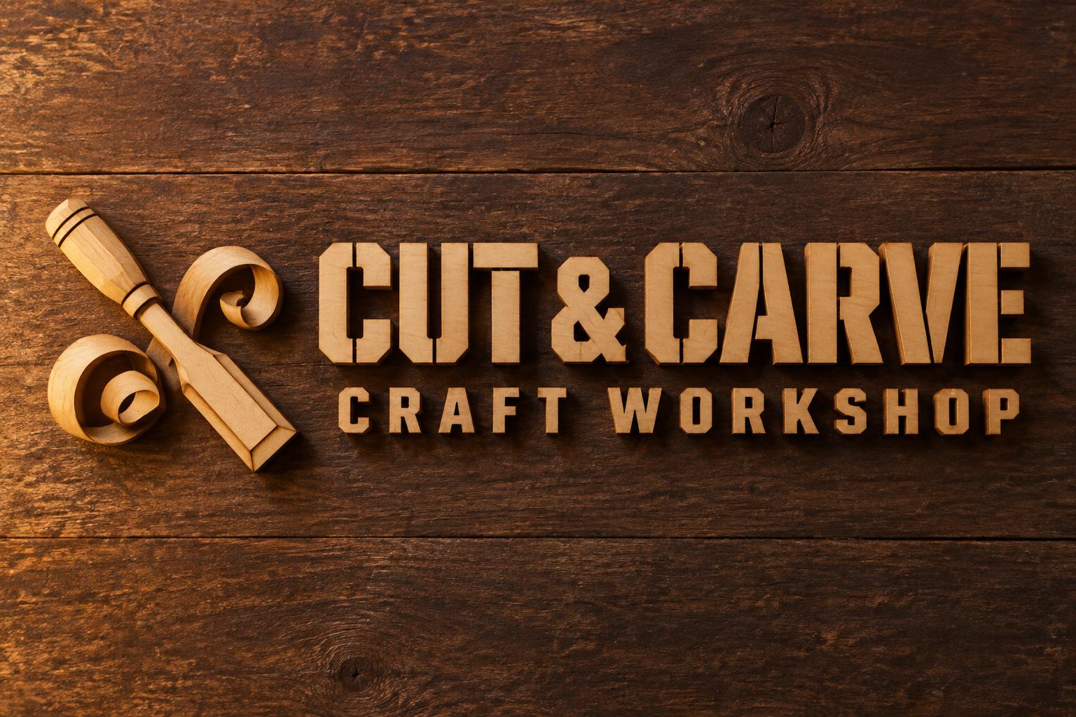 "CUT & CARVE
CRAFT WORKSHOP" — Laser Cut text effect