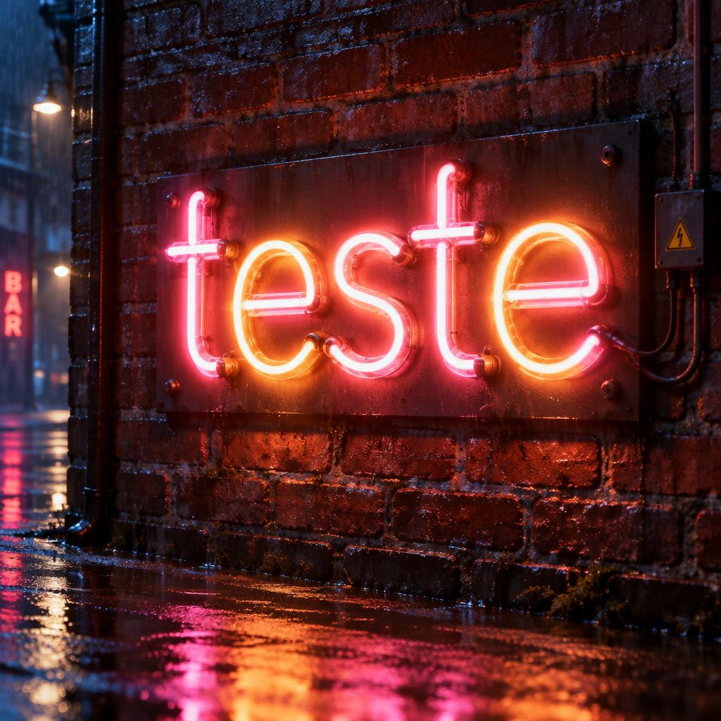 "teste" — Neon Sign | AI Text Effect Generator