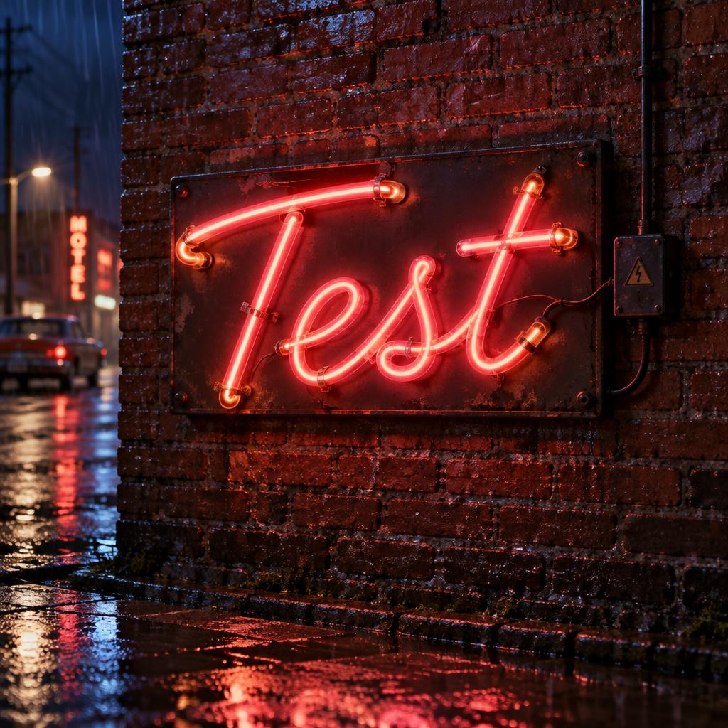 "Test" — Neon Sign | AI Text Effect Generator
