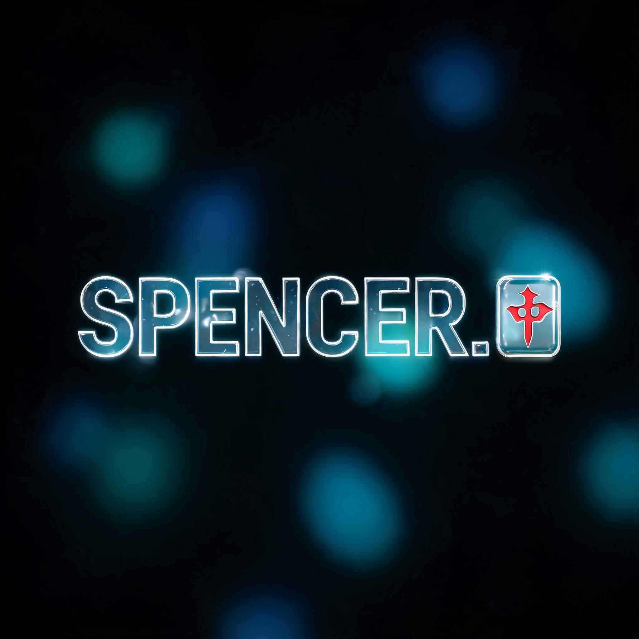 "SPENCER.🀄" — Glass Morphism | AI Text Effect Generator