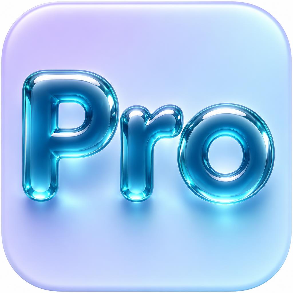 "Pro" — Glass Liquid | AI Text Effect Generator