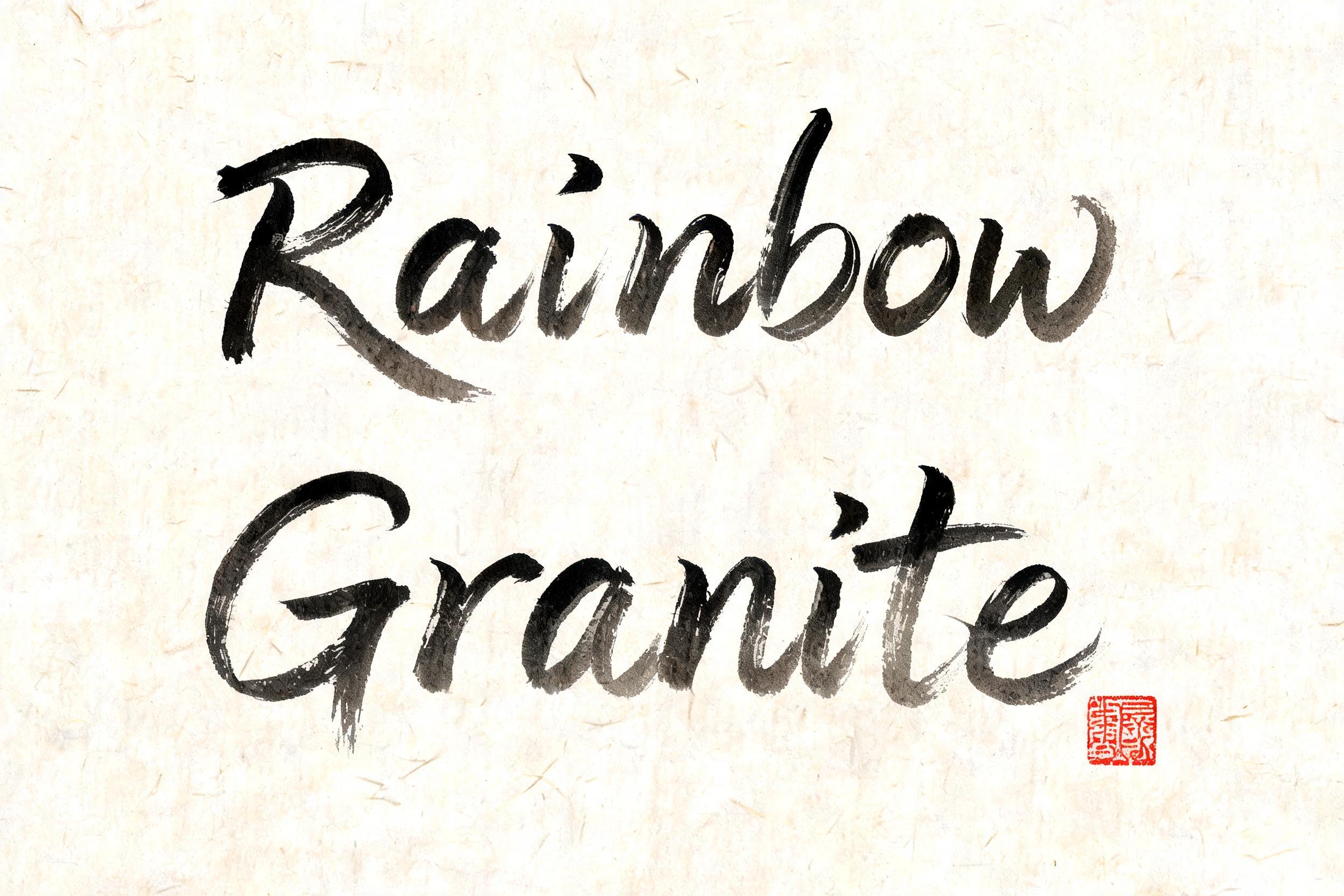 "Rainbow Granite 
" — Brush Chinese Ink | AI Text Effect Generator