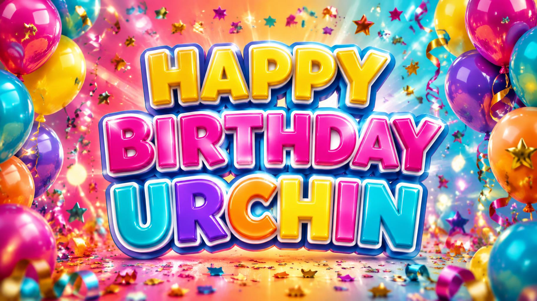 "HAPPY BIRTHDAY URCHIN" — Birthday | AI Text Effect Generator