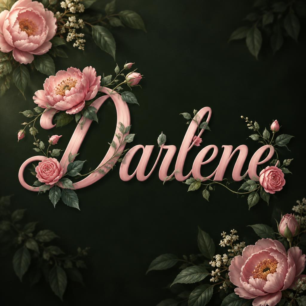 "Darlene" — Floral | AI Text Effect Generator