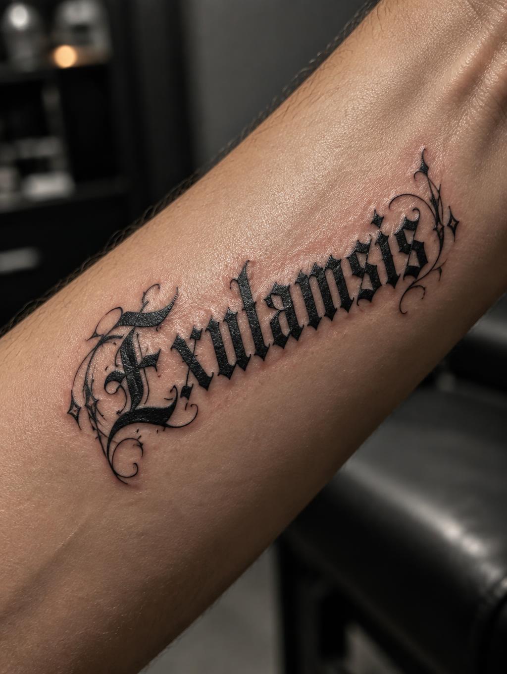 "Exulamsis" — Tattoo | AI Text Effect Generator