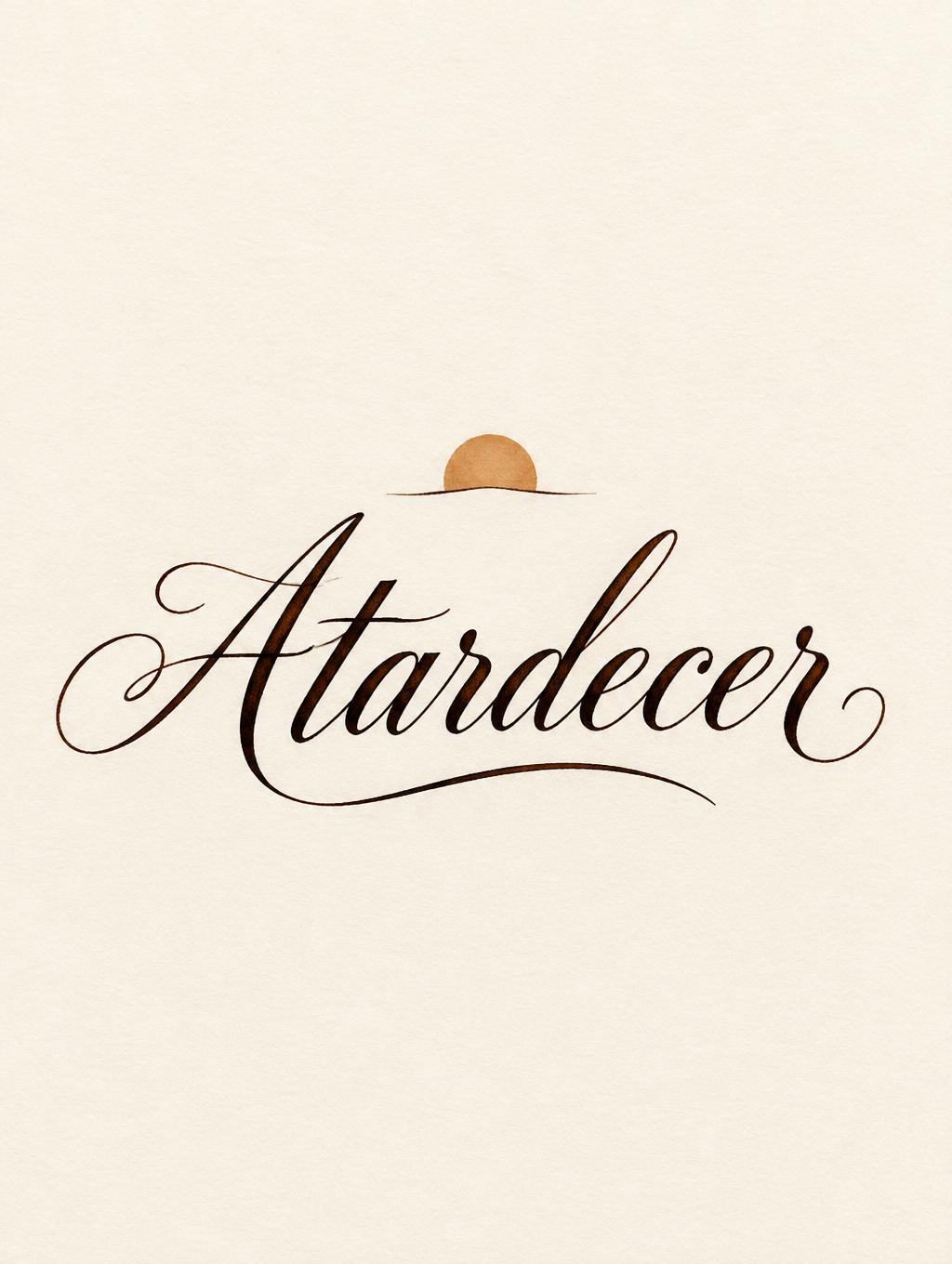 "Atardecer" — Cursive Calligraphy text effect