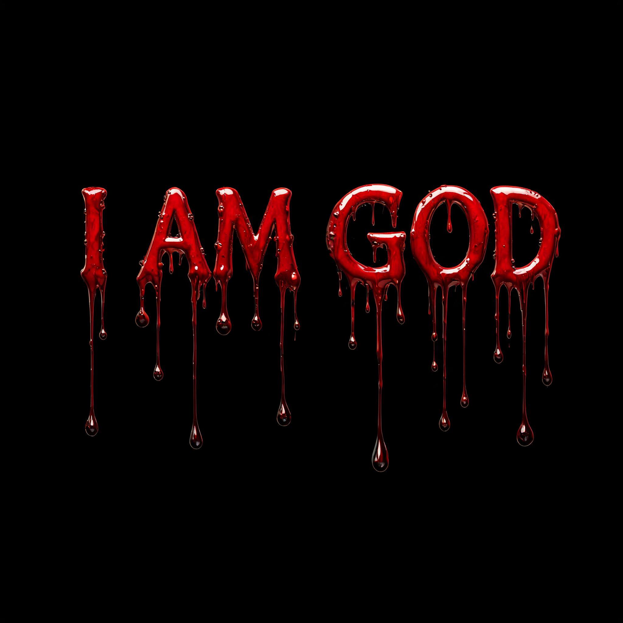 "I AM GOD" — Drip Font Blood | AI Text Effect Generator