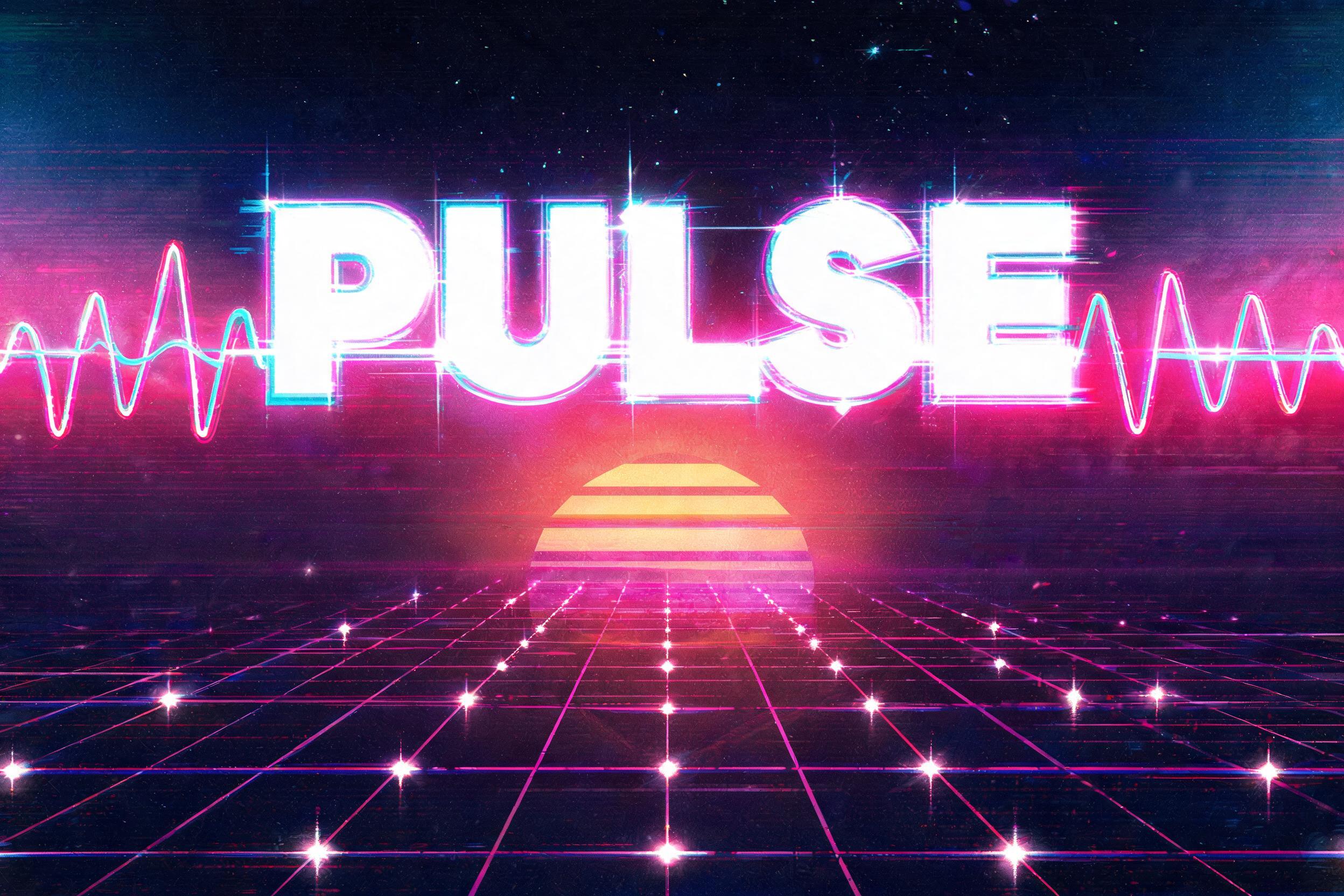 "Pulse" — Synthwave | AI Text Effect Generator