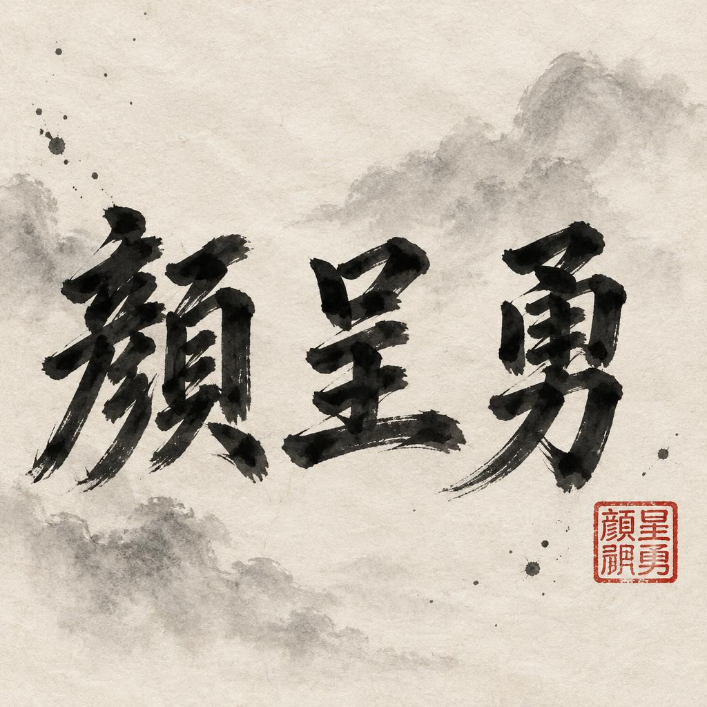 "颜呈勇" — Brush Chinese Ink | AI Text Effect Generator