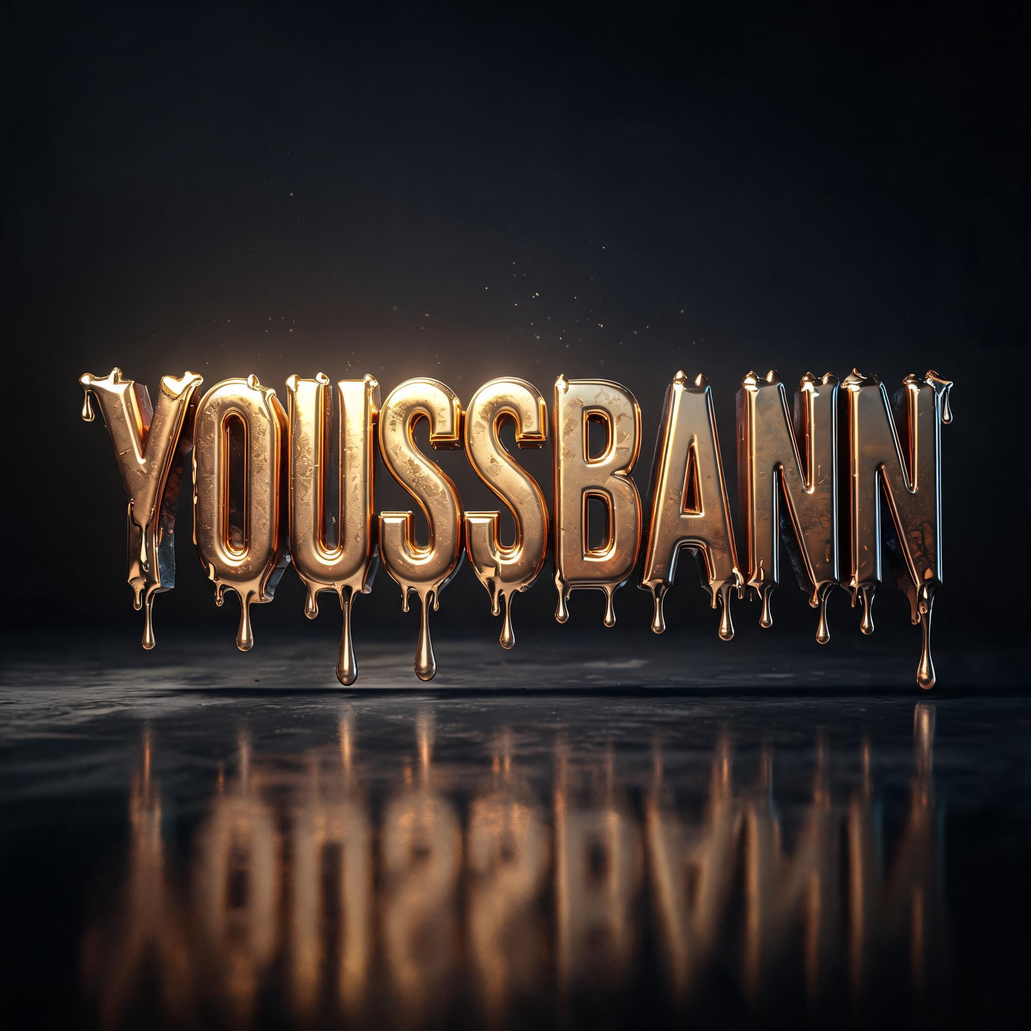 "YOUSSBANN" — Metallic | AI Text Effect Generator