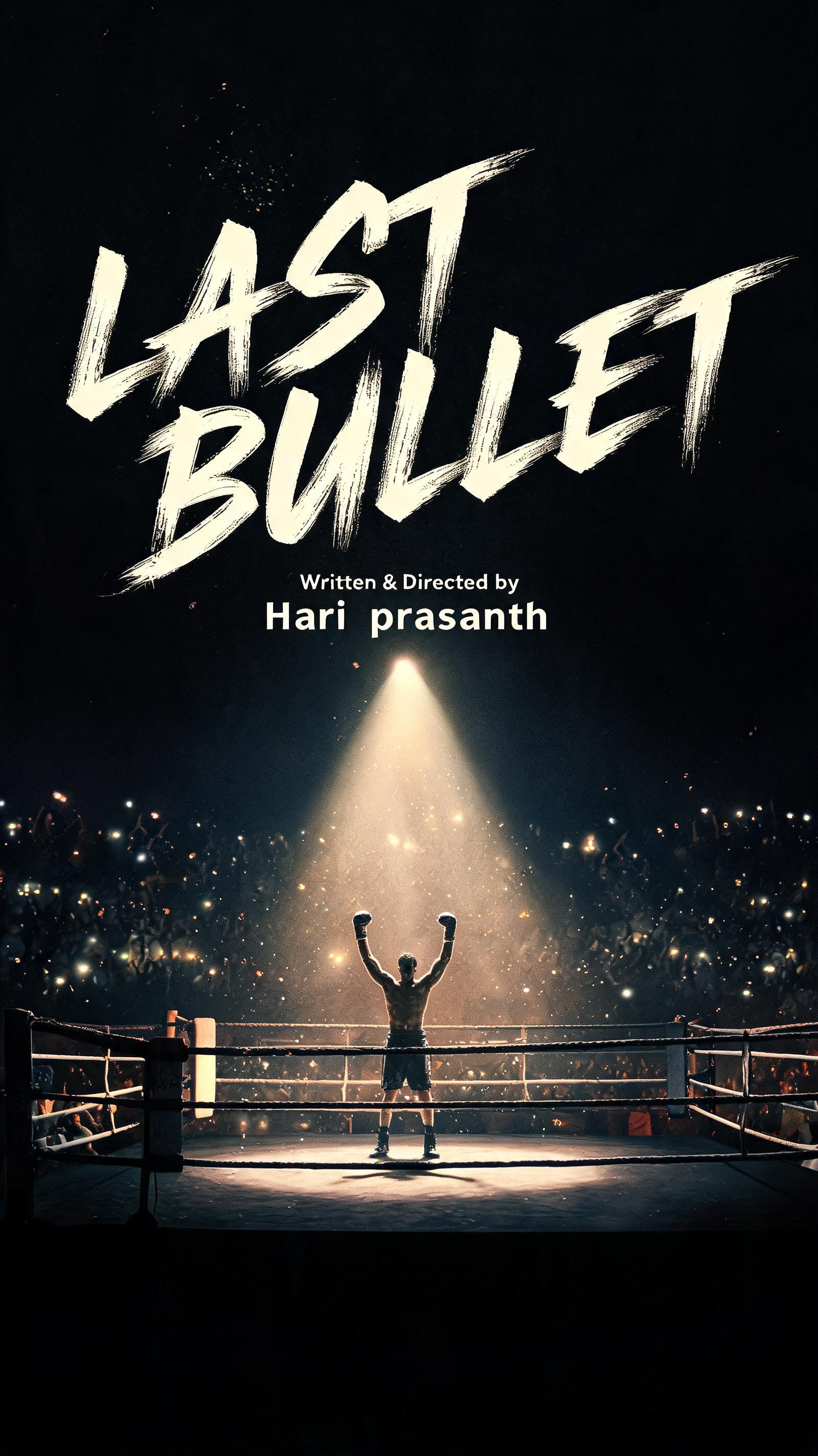 "LAST BULLET 
Written & Directed by
Hari prasanth" — Cinematic | AI Text Effect Generator