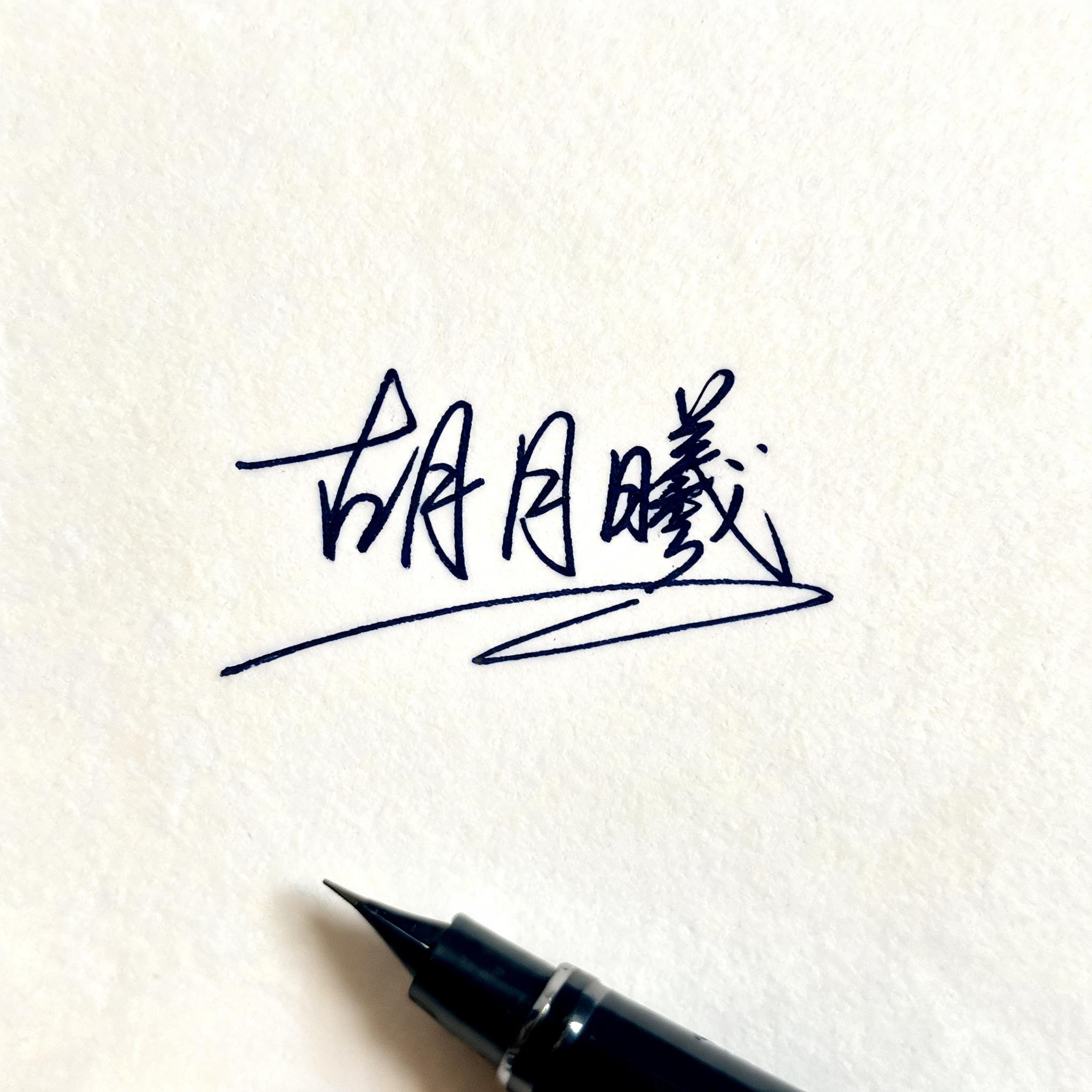 "胡月曦" — Cursive Signature text effect