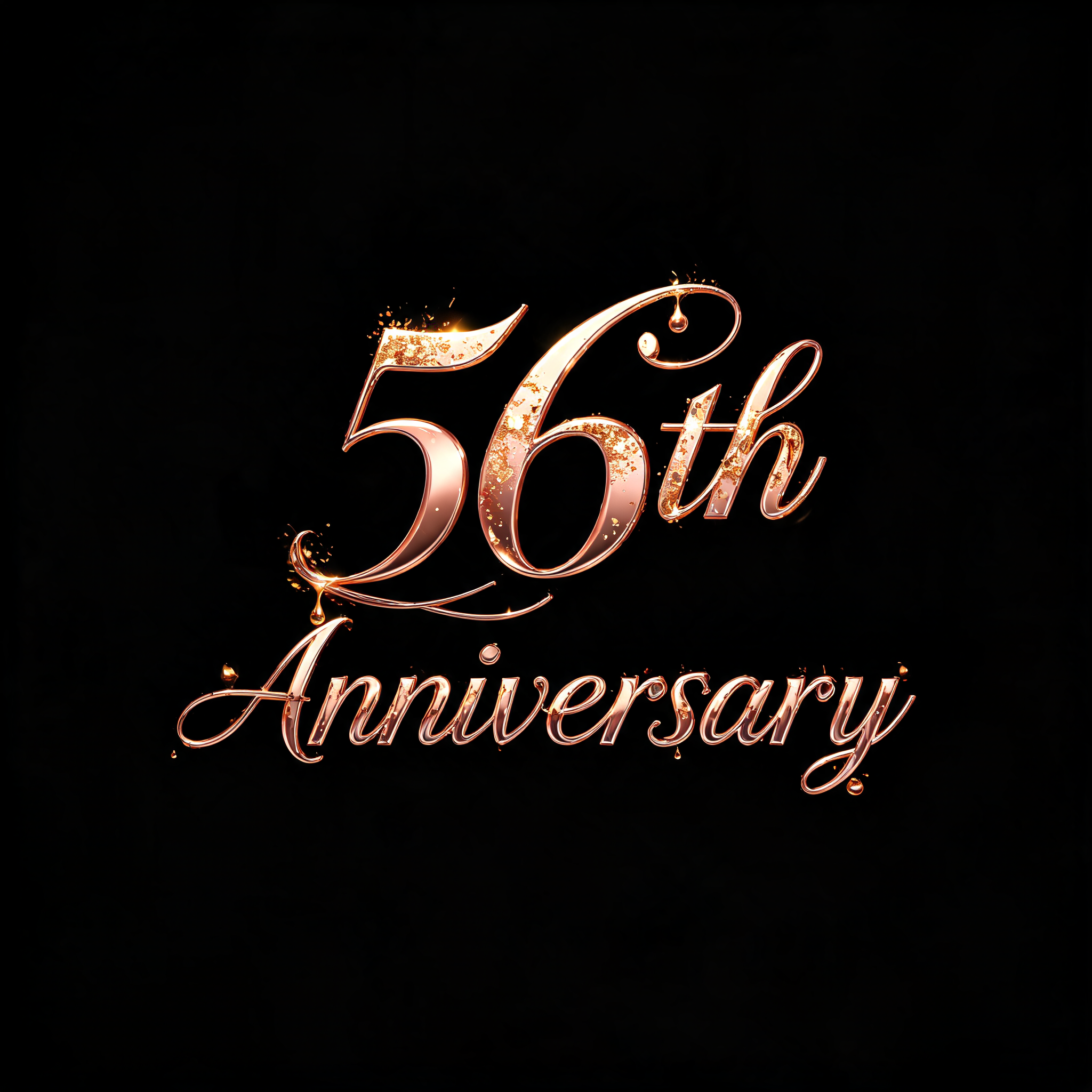 "56th Anniversary" — Anniversary text effect