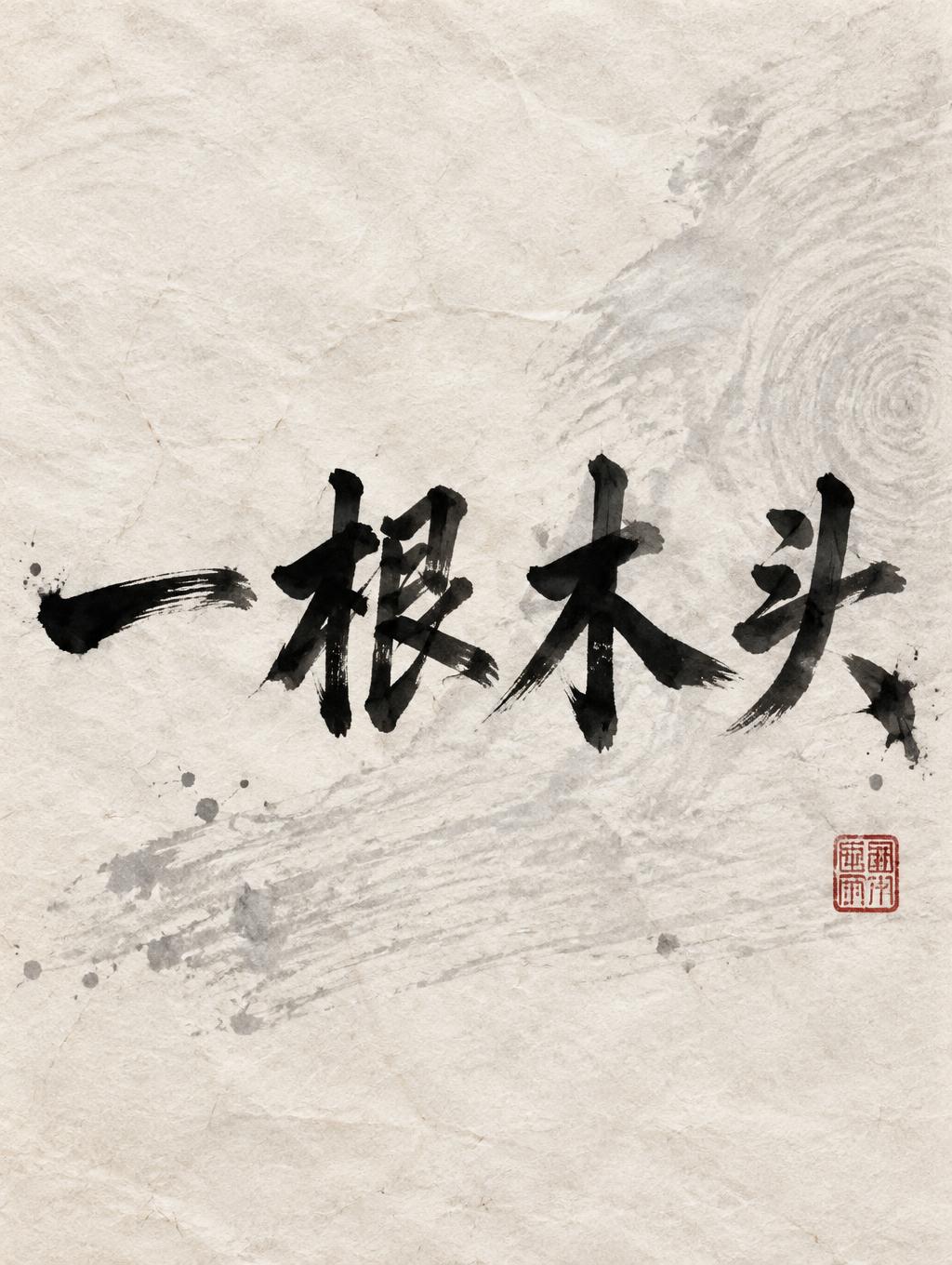 "一根木头" — Brush Chinese Ink | AI Text Effect Generator