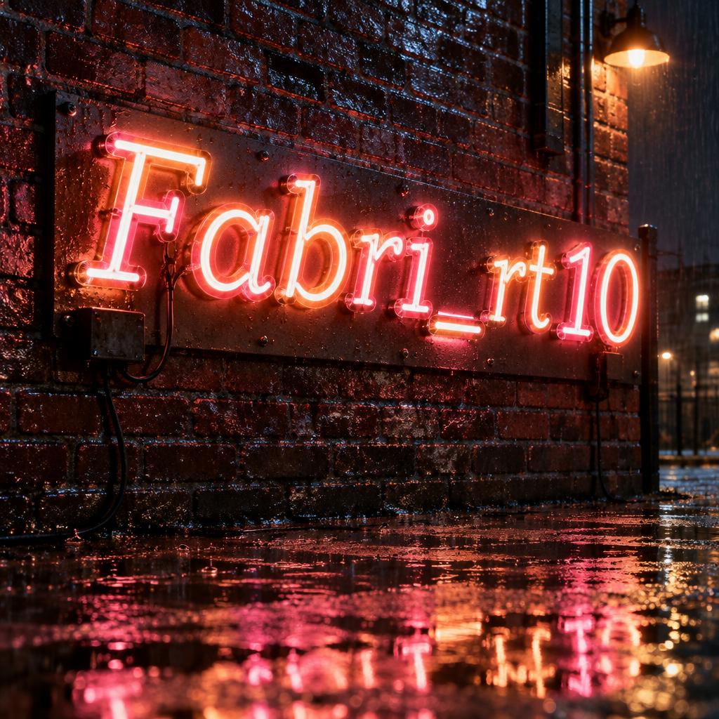 "𝙁𝙖𝙗𝙧𝙞_𝙧𝙩𝟭𝟬" — Neon Sign | AI Text Effect Generator