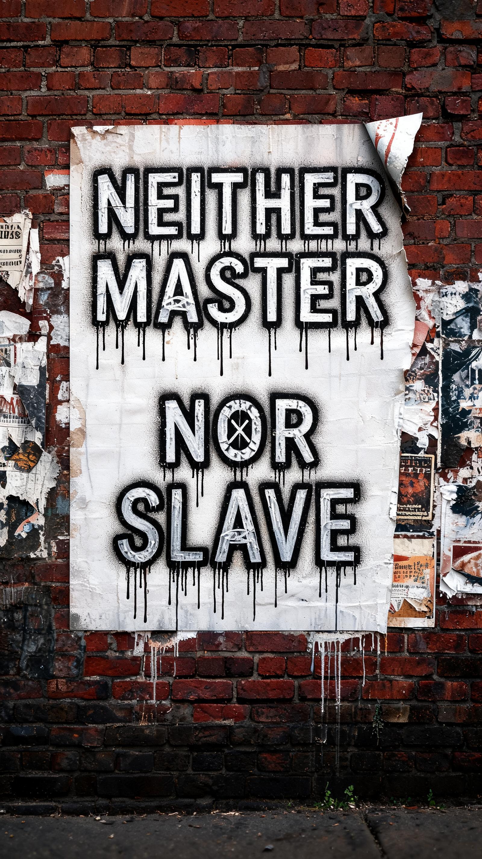 "NEITHER MASTER NOR SLAVE" — Graffiti | AI Text Effect Generator