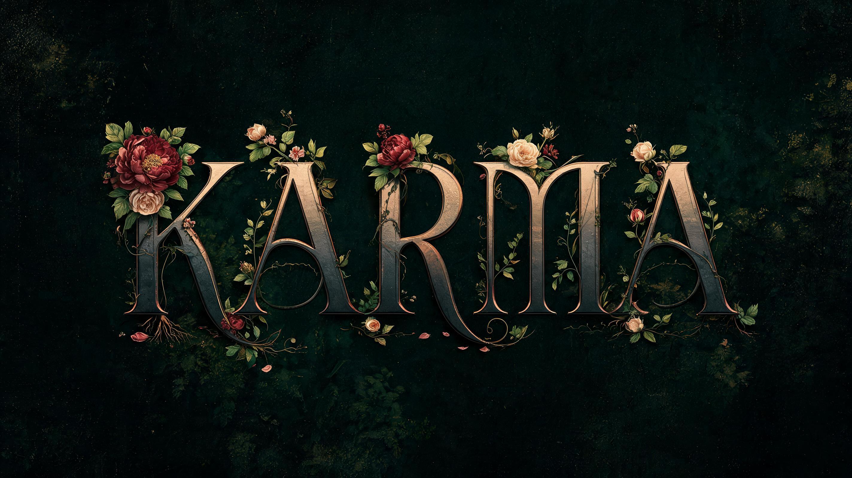 "KARMA" — Floral | AI Text Effect Generator
