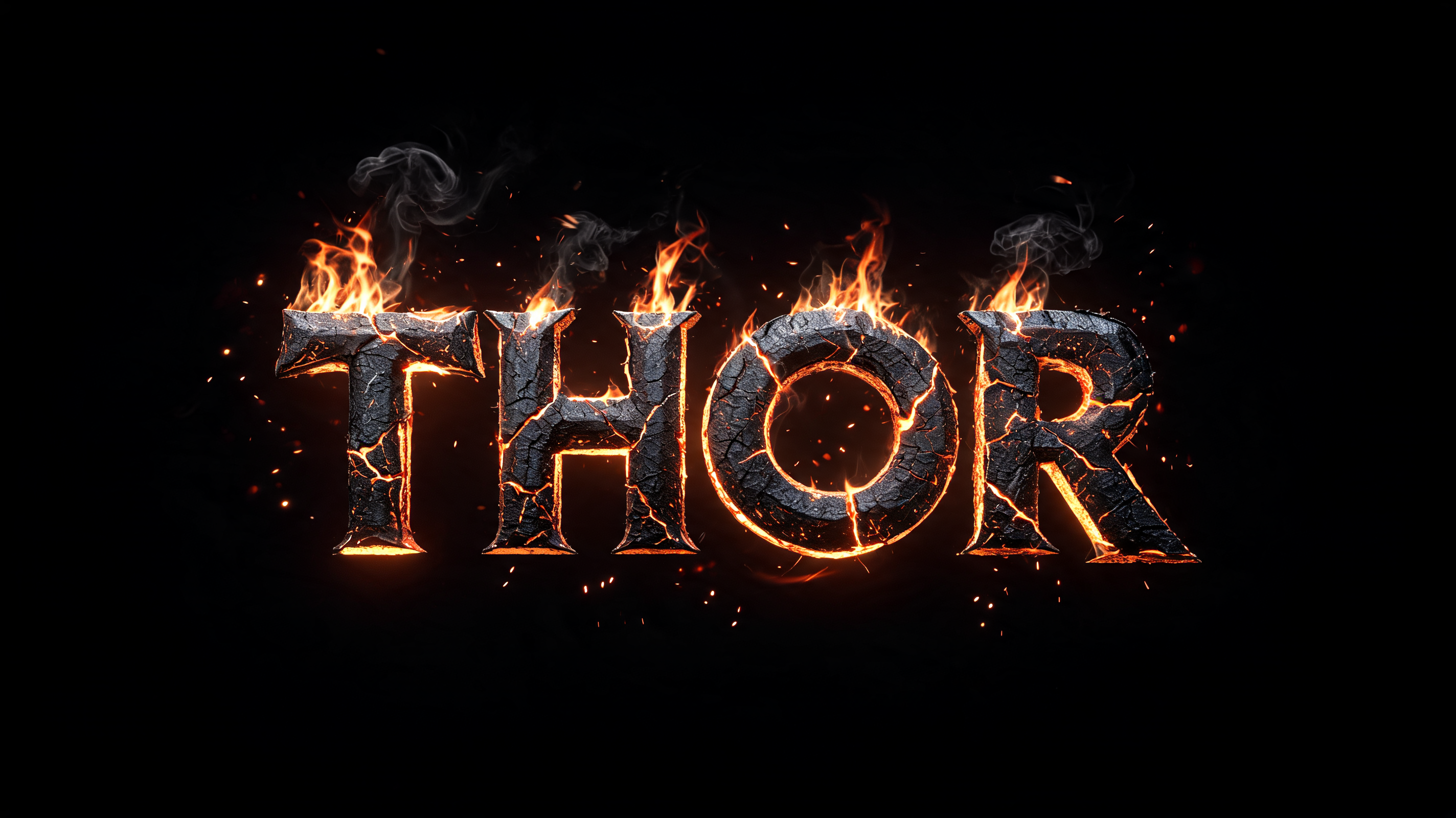 "THOR" — Fire Smoke | AI Text Effect Generator