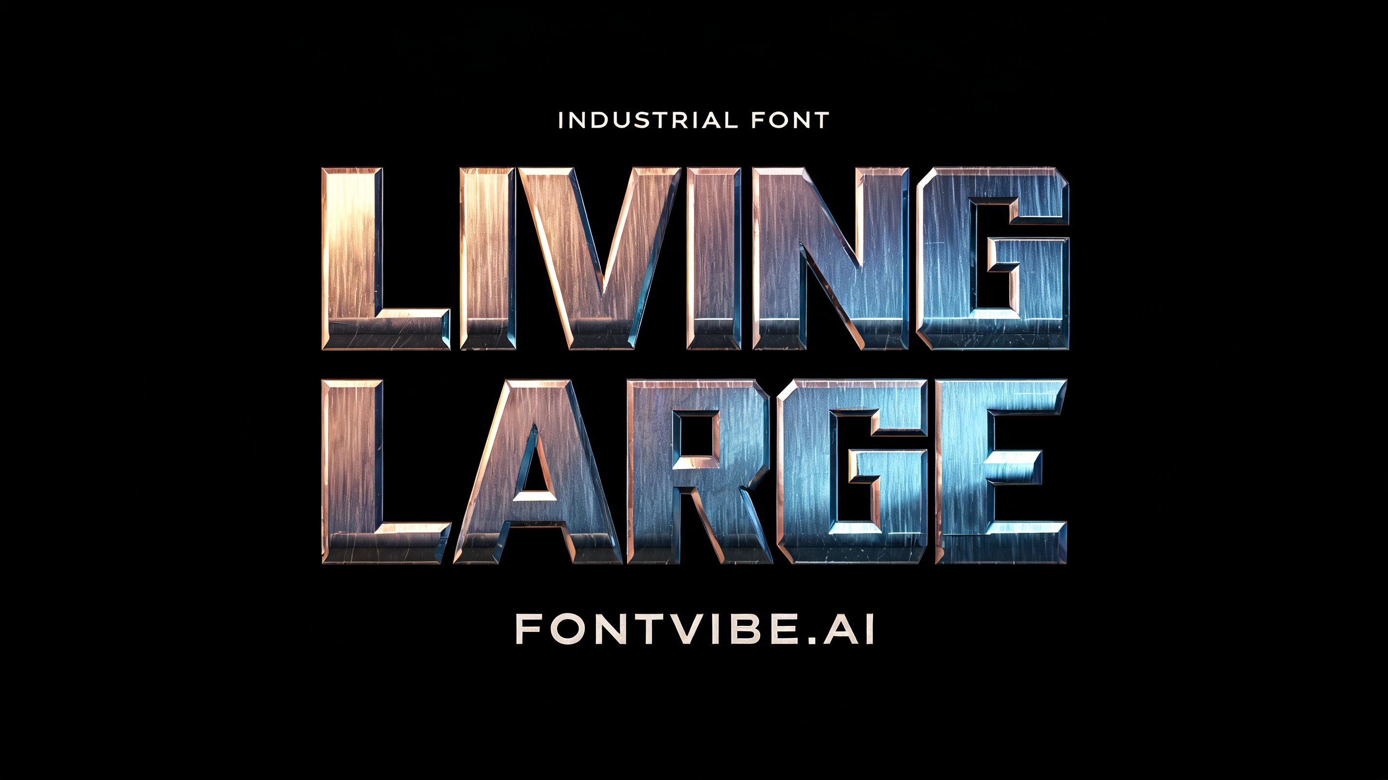 "LIVING LARGE" — Metallic | AI Text Effect Generator