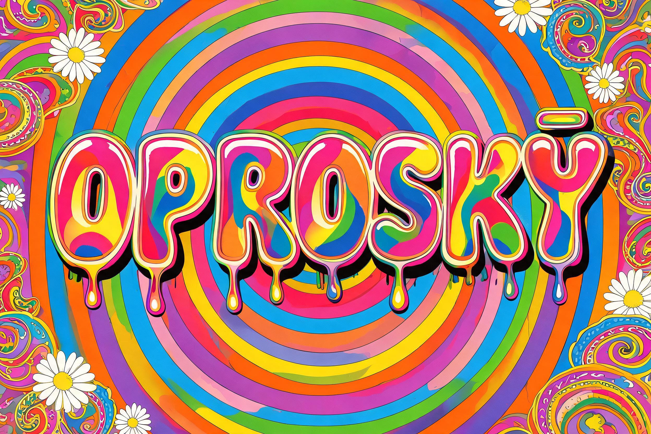 "oproský" — Psychedelic | AI Text Effect Generator