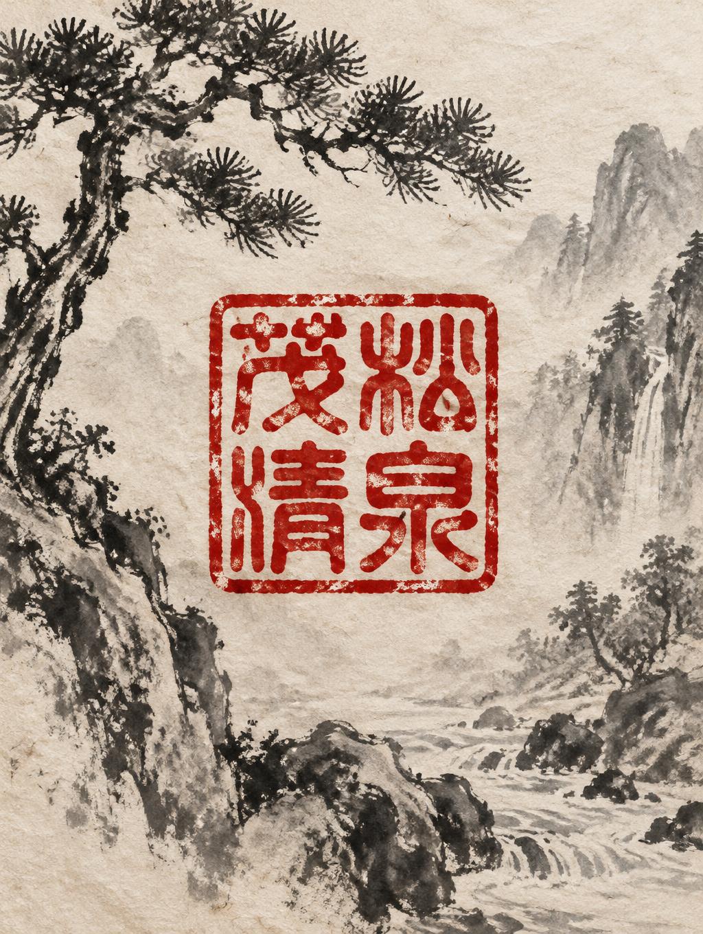 "茂松清泉" — Brush Chinese Ink | AI Text Effect Generator