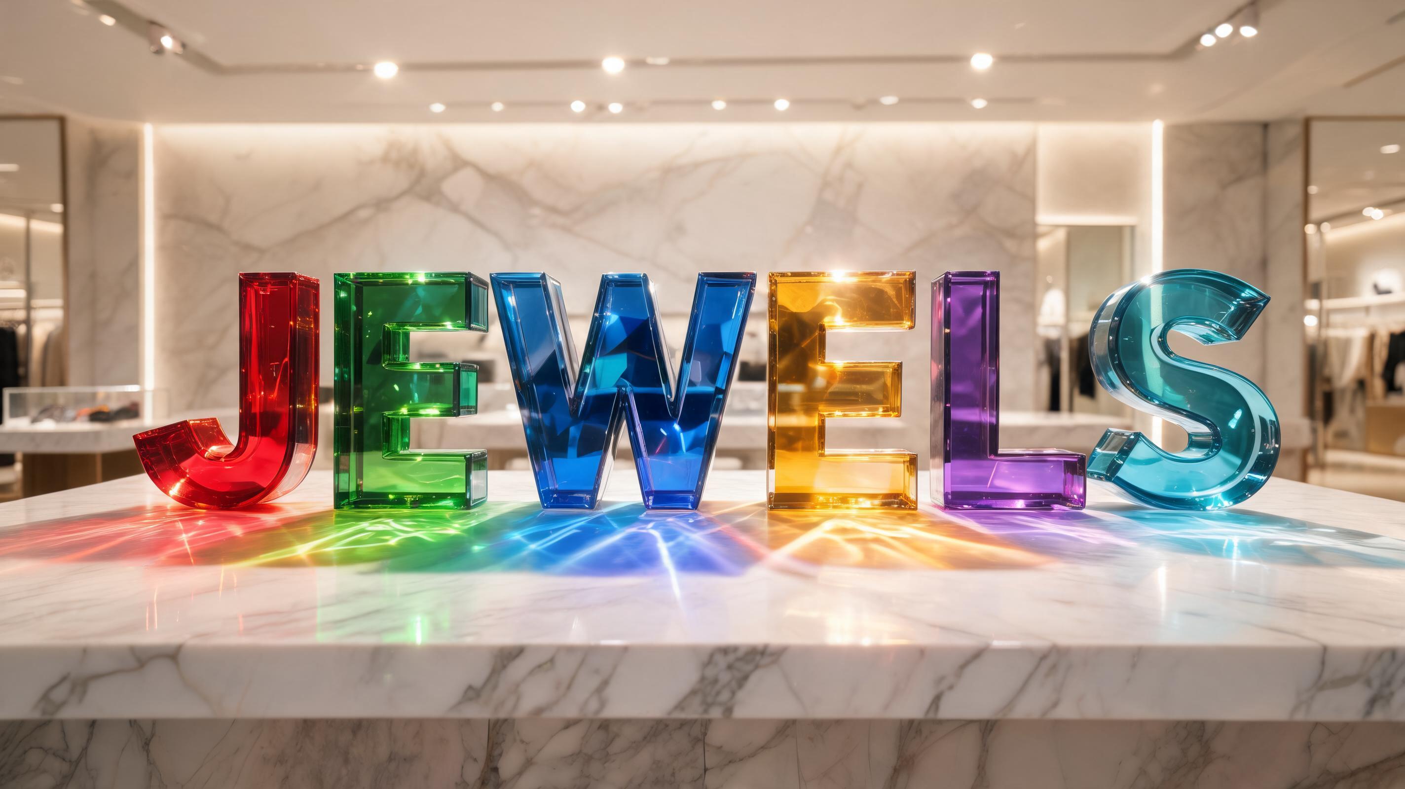 "JEWELS" — Glass Color | AI Text Effect Generator