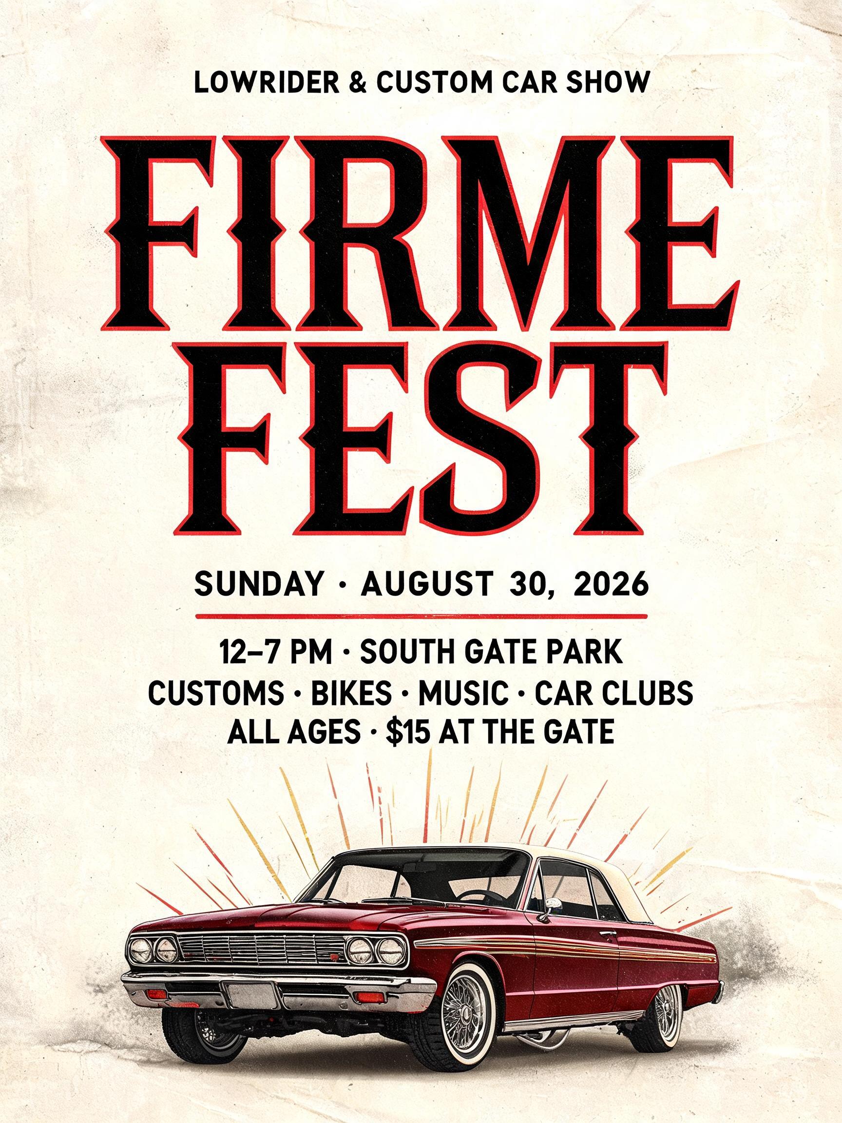 "Can you do a poster for the lowrider show Firme Fest" — Chicano | AI Text Effect Generator