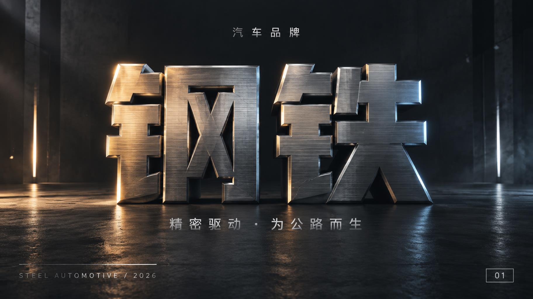"钢铁
汽车品牌
精密驱动 · 为公路而生
STEEL AUTOMOTIVE / 2026
01" — Metallic | AI Text Effect Generator