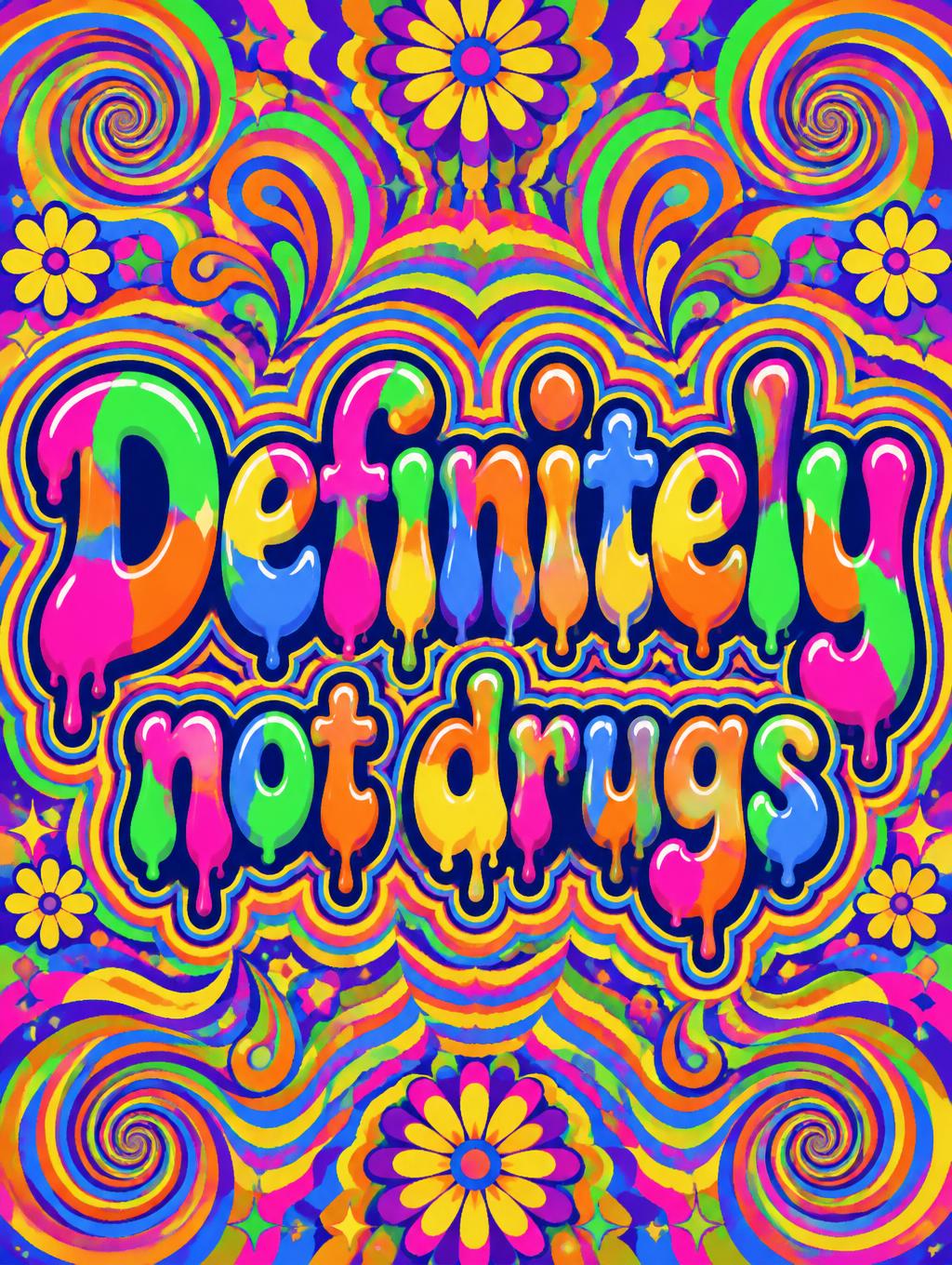 "Definitely not drugs" — Psychedelic text effect