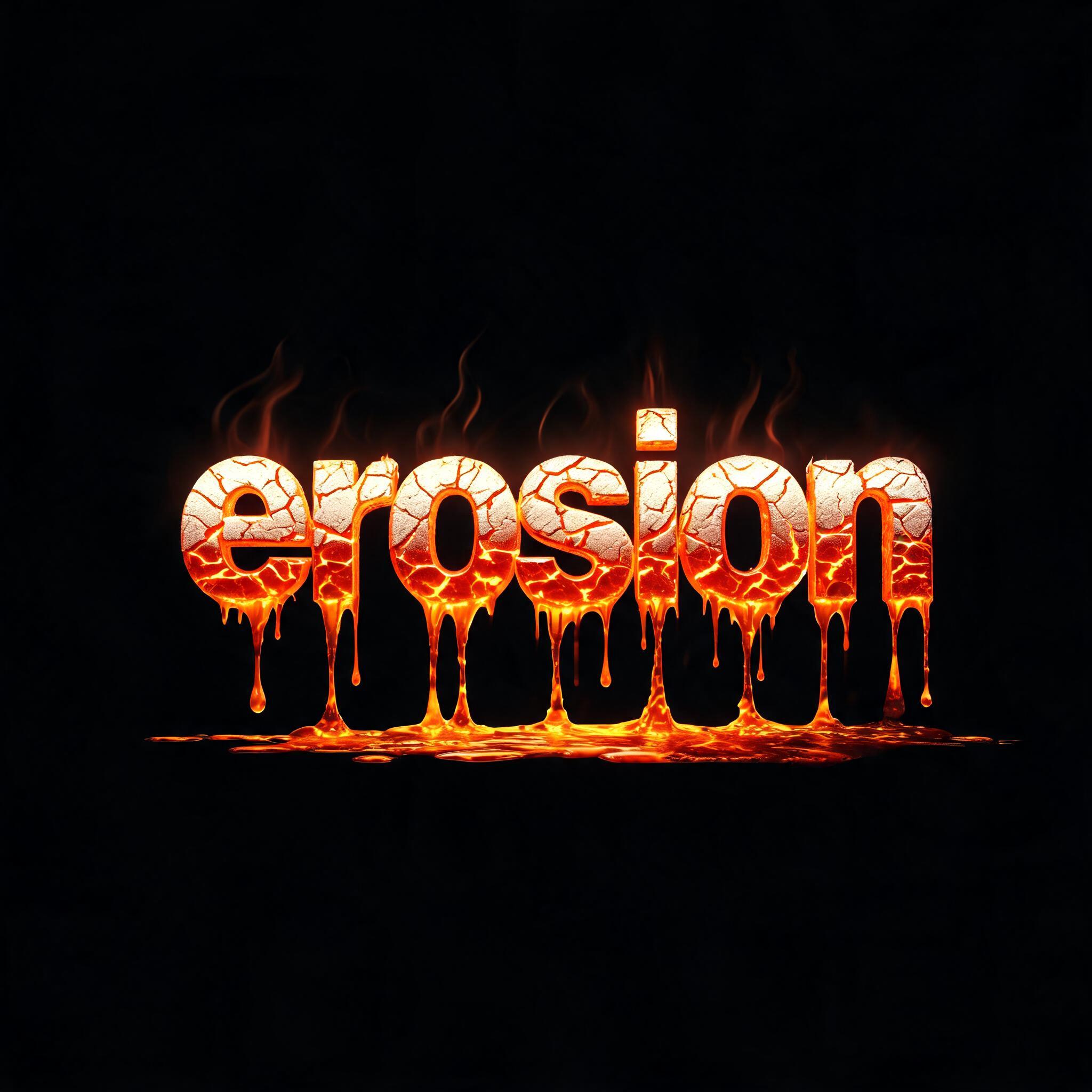 "erosion" — Drip Font Melting | AI Text Effect Generator