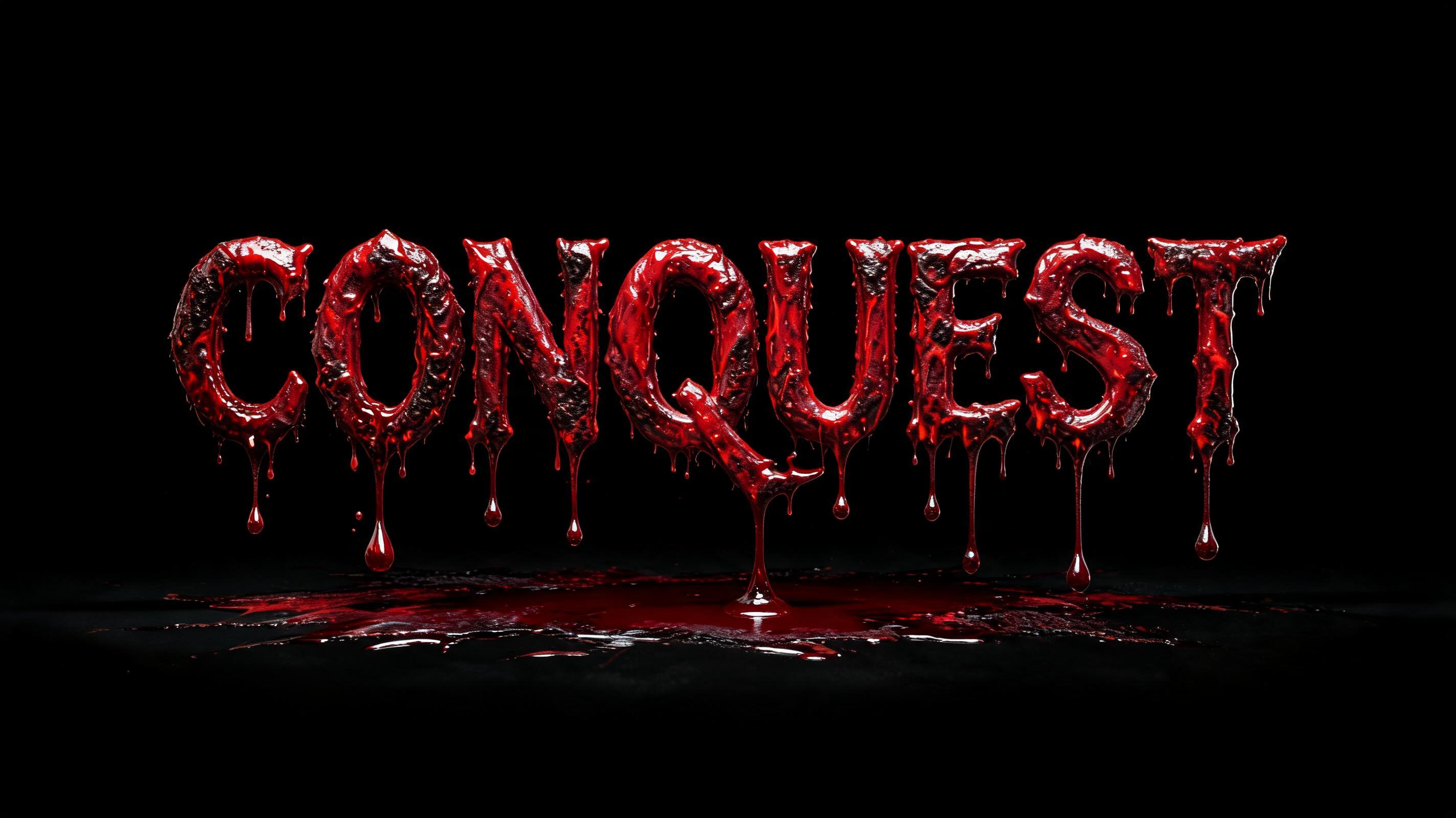 "Conquest" — Drip Font Blood | AI Text Effect Generator