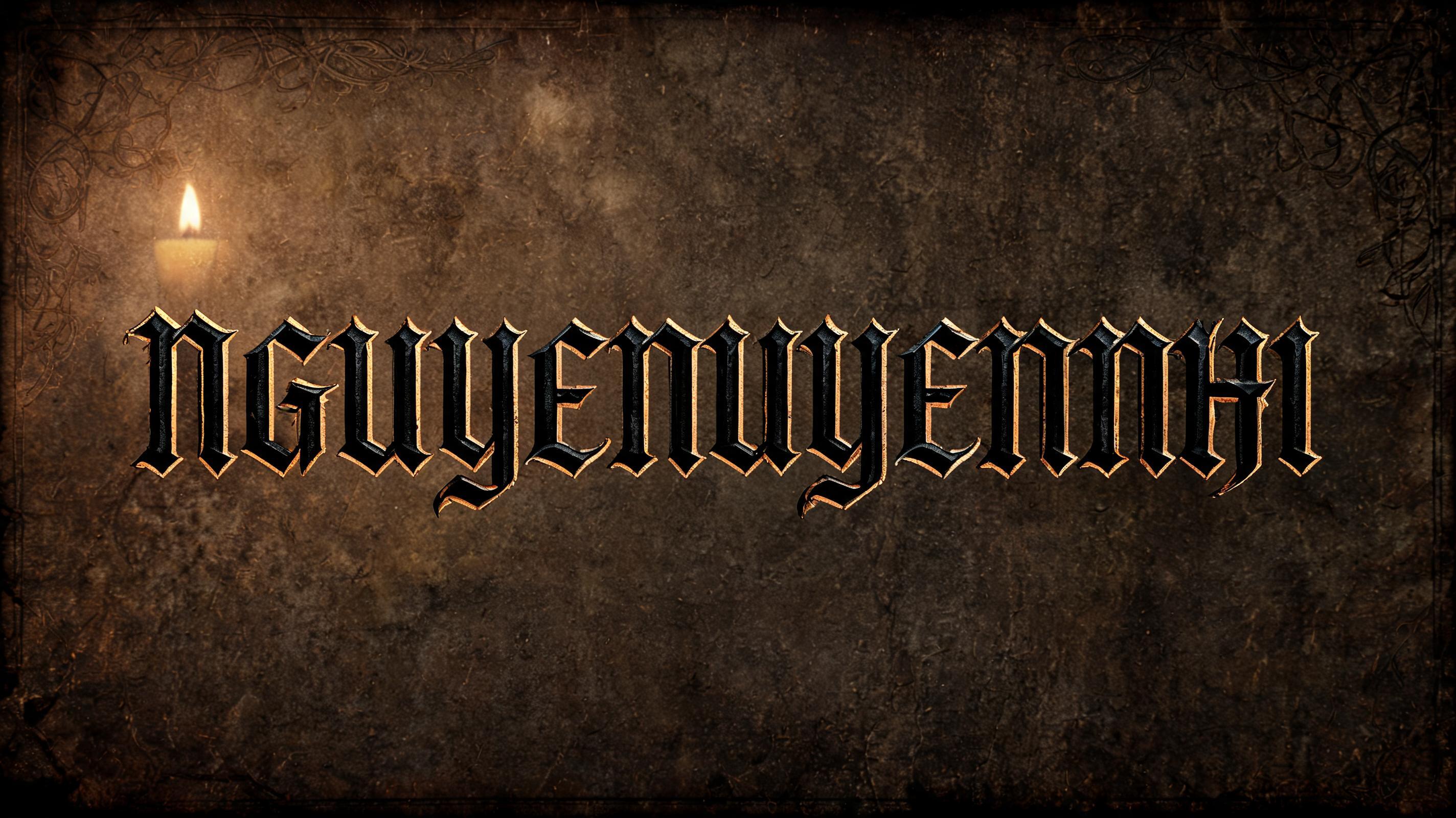 "NGUYENUYENNHI" — Gothic Font | AI Text Effect Generator
