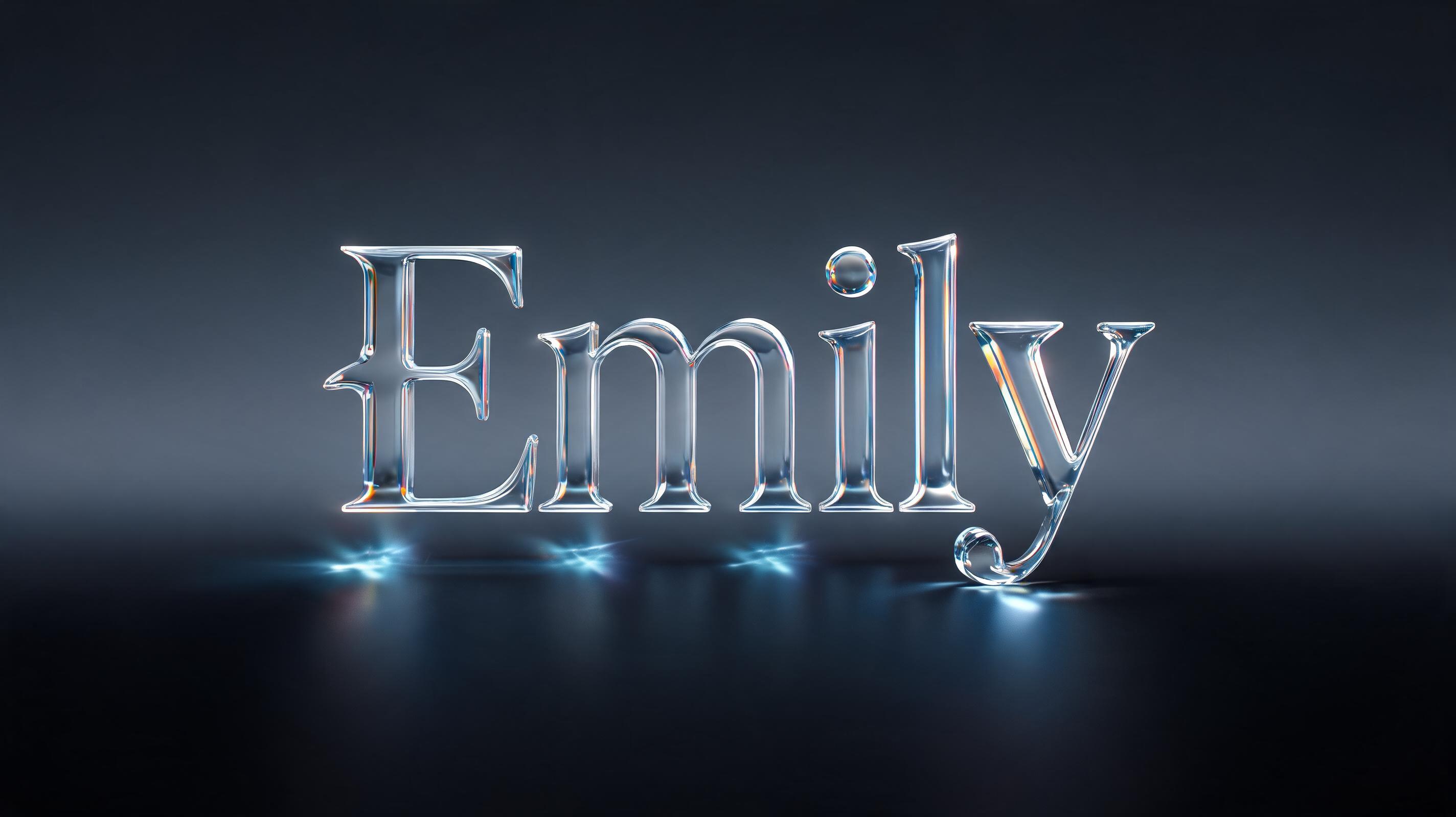 "Emily" — Glass | AI Text Effect Generator