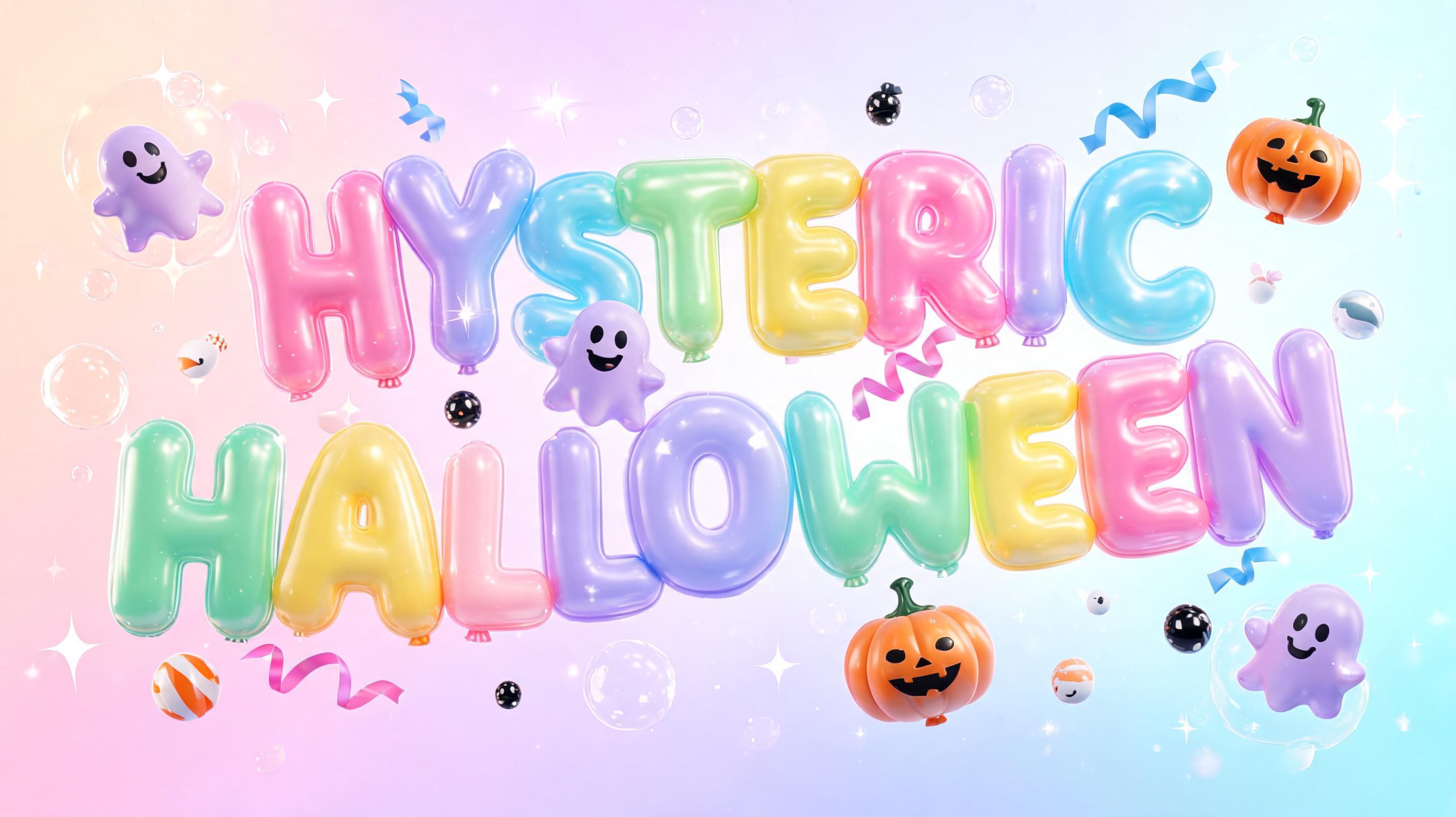 "HYSTERIC HALLOWEEN" — Bubble text effect